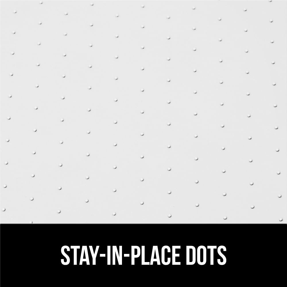 GORILLA GRIP Waterproof Silicone Under Sink Mat with Raised Lip for Kitchen and Bathroom, Cabinet Shelf Liner Stay in Place Mats Dishwasher Safe Drawer Liner, Organizer Tray, 19 x 34 in, White