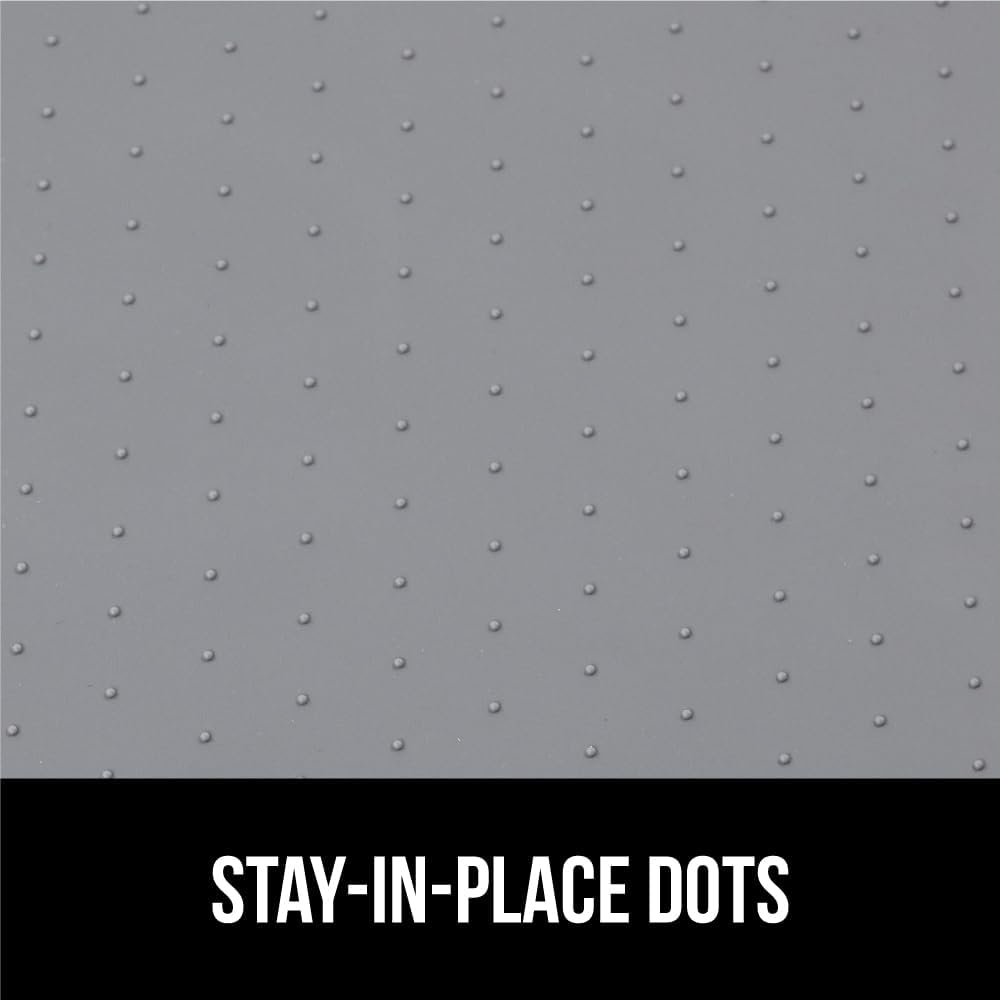 GORILLA GRIP Waterproof Silicone Under Sink Mat with Raised Lip for Kitchen and Bathroom, Cabinet Shelf Liner Stay in Place Mats Dishwasher Safe Drawer Liner, Organizer Tray, 15 x 22 in, Gray