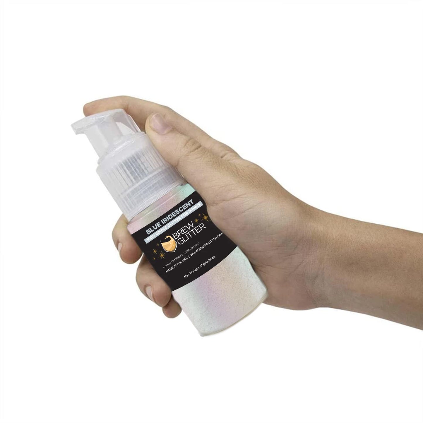 Blue Iridescent Brew Glitter Edible Glitter for Drinks, Cocktails, Beer, Garnish Glitter & Beverages | 100% Edible & Food Grade | Vegan, Gluten, Nut Free (25g Spray Pump, Blue Iridescent)