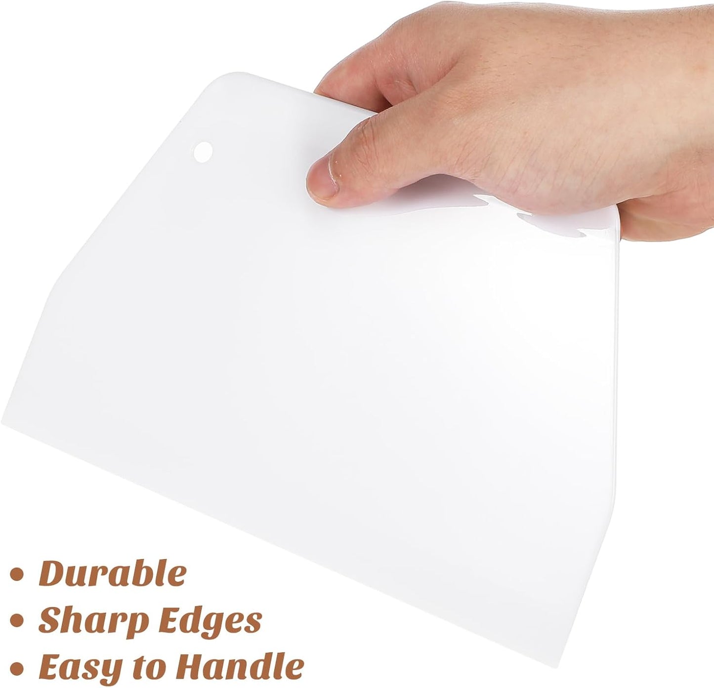 Cabilock 2pcs Cake Scraper Icing Smoother Flexible Plastic Cake Scraper Smoother for Bakery Pastry Cake Decoration Kitchen DIY Baking Tool