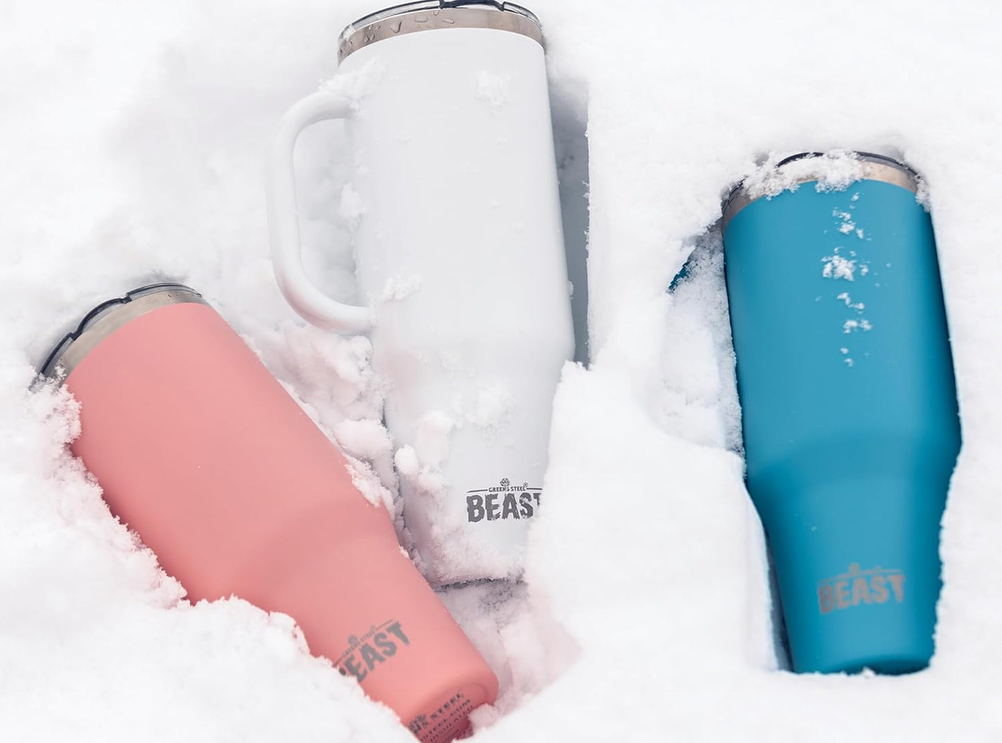 Beast 42 oz Tumbler Stainless Steel Vacuum Insulated Coffee Ice Cup Double Wall Travel Flask (Arctic White)