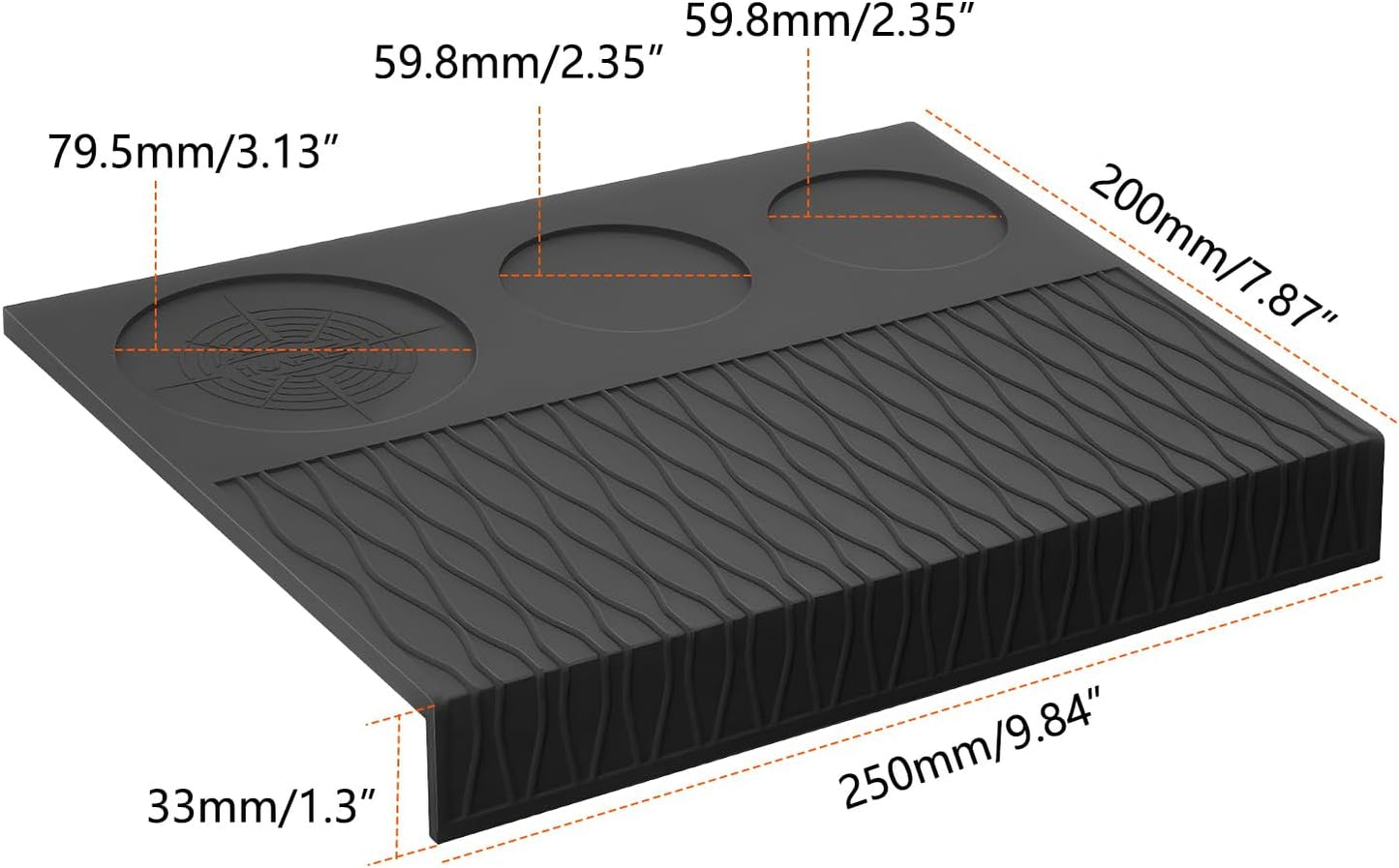IKAPE Espresso Tamping Mat, Food Grade Silicone Coffee Tamper Mat, Portafilter Tamp Mat Espresso Accessory For Baristas, Waterproof Heat Resistant Tamping Pad Mat for Counter
