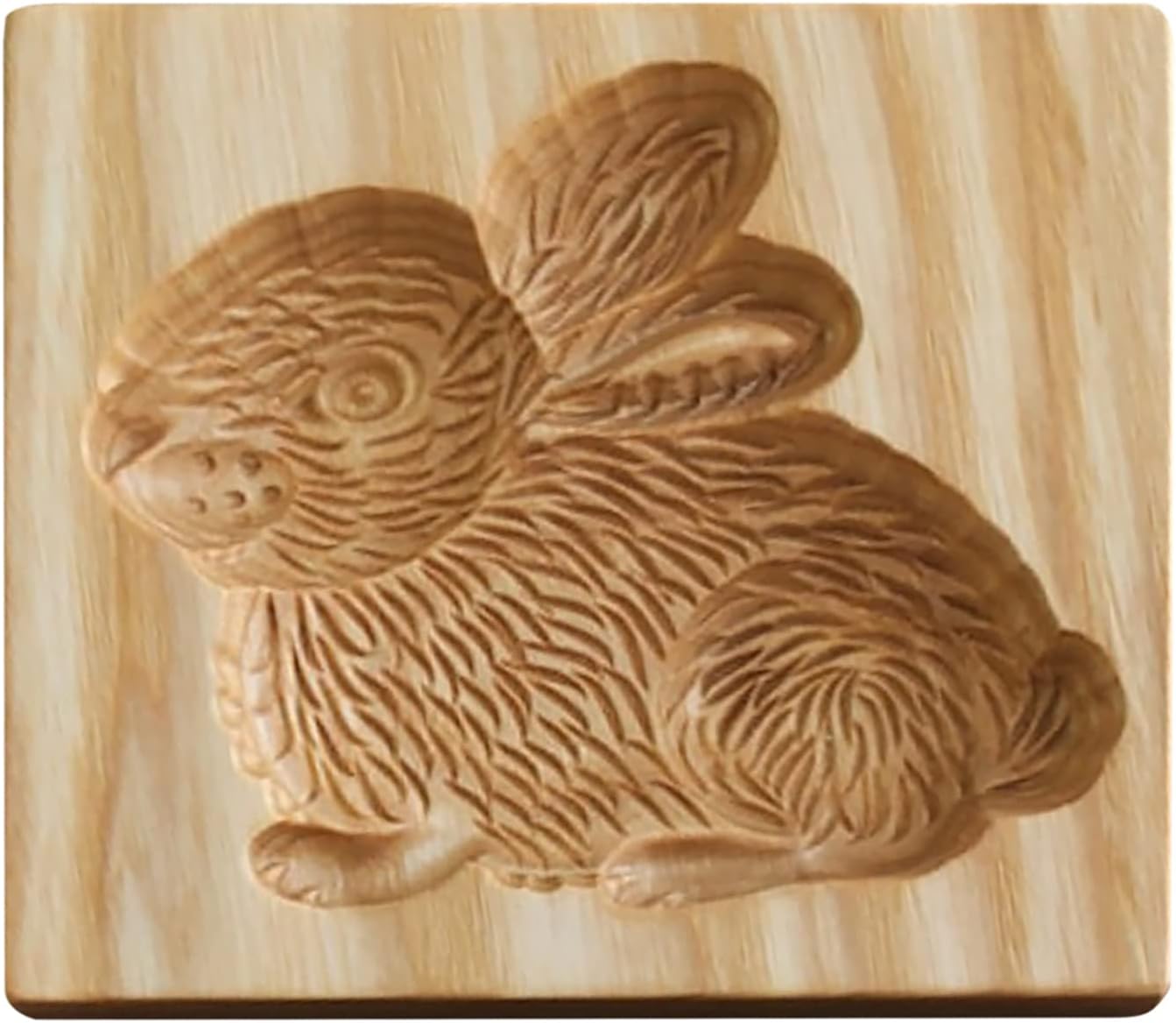 Wooden Cookie Biscuit Mold, 3D Baking Mold, Embossing Craft Decorating Baking Tool, Suitable for Halloween Thanksgiving Christmas Kitchen DIY (Rabbit 10 * 10 * 2)