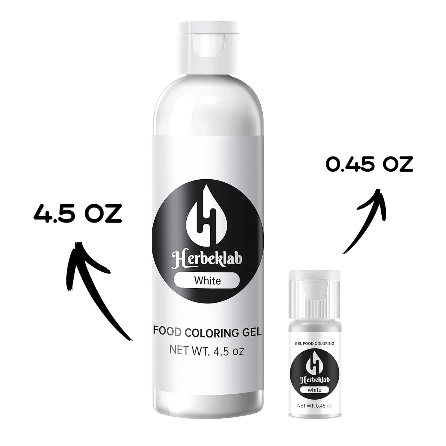 White Food Coloring Gel Herbeklab 4.5 oz Professional Grade White Food Dye Concentrated Gel Food Color for Icing Baking Cake Decorating Cookie