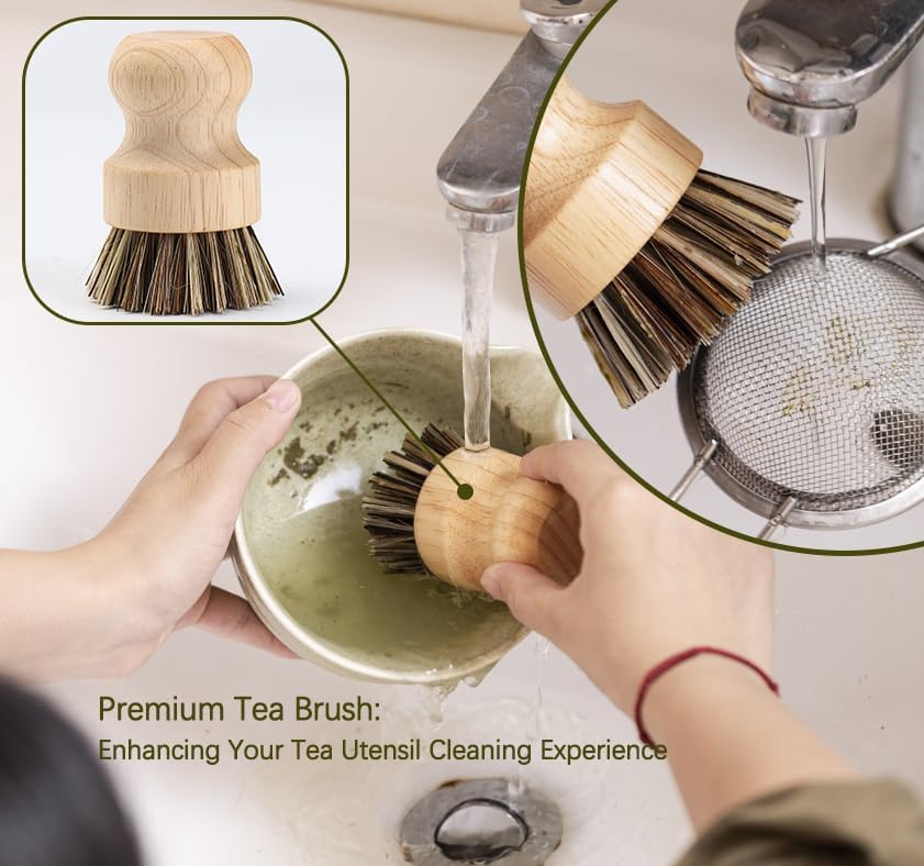 Japanese Matcha Set, Matcha Bowl with Spout and Coaster, Matcha Whisk and Holder, Sifter, Scoop, Spoon, Cleaning Brush,10 Pcs Complete Ceramic Matcha Kit