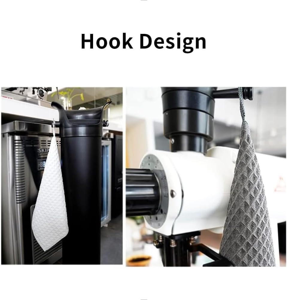 Barista Micro Cloth 4 Pack - watchget Microfiber Barista Cleaning Towels Coffee Cleaning Accessories for Espresso Machine, Steam Wand, Countertop, Kitchen Dish Cloth Waffle Weave Brown(12"x12")