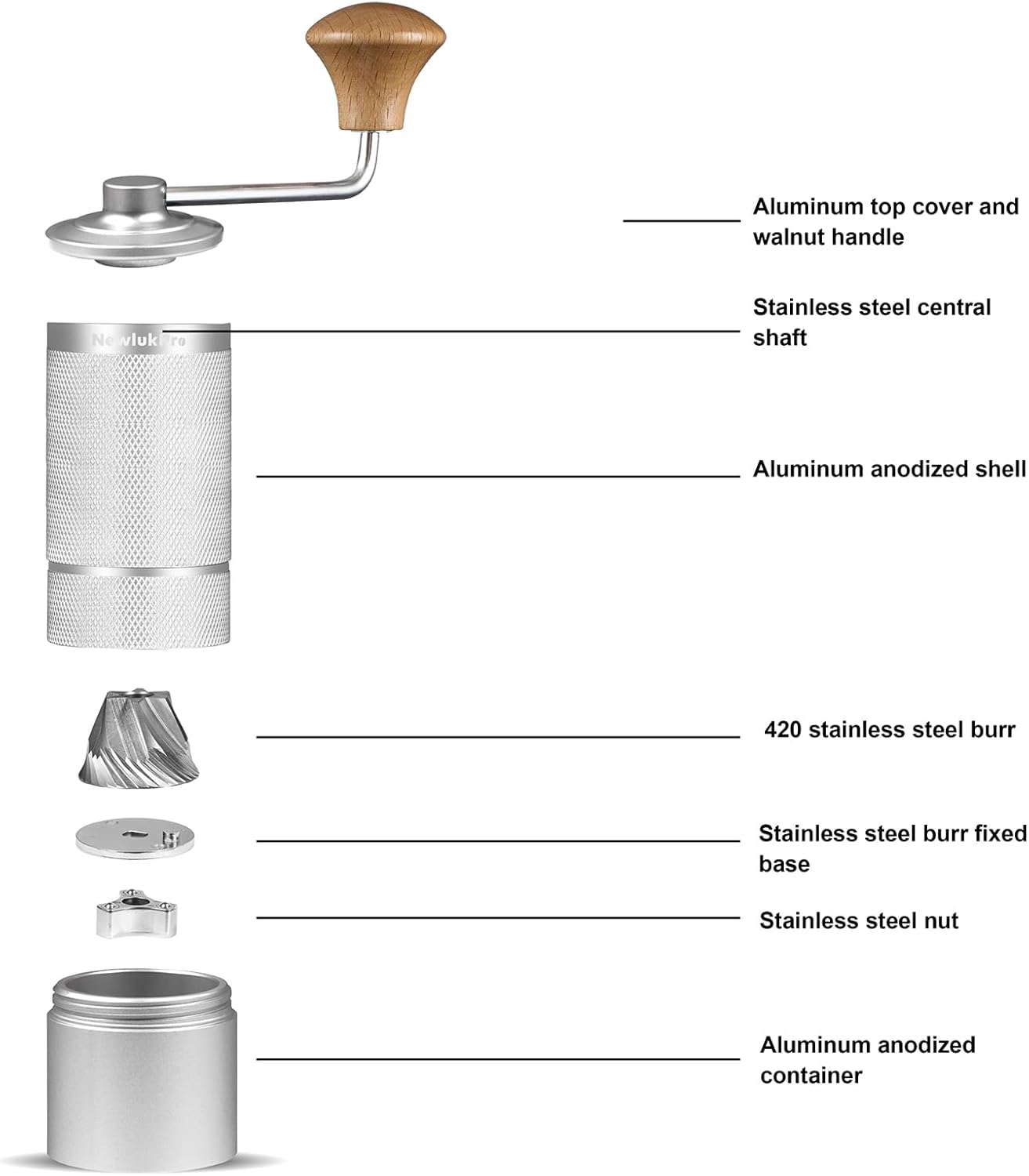 M6 Manual Coffee Grinder,Beautiful Design for Women,Smooth Grinding & Labor Saving,Portable Mini Hand Coffee Grinder for Espresso Pour Over French Press at Home or Camping Travling,Red