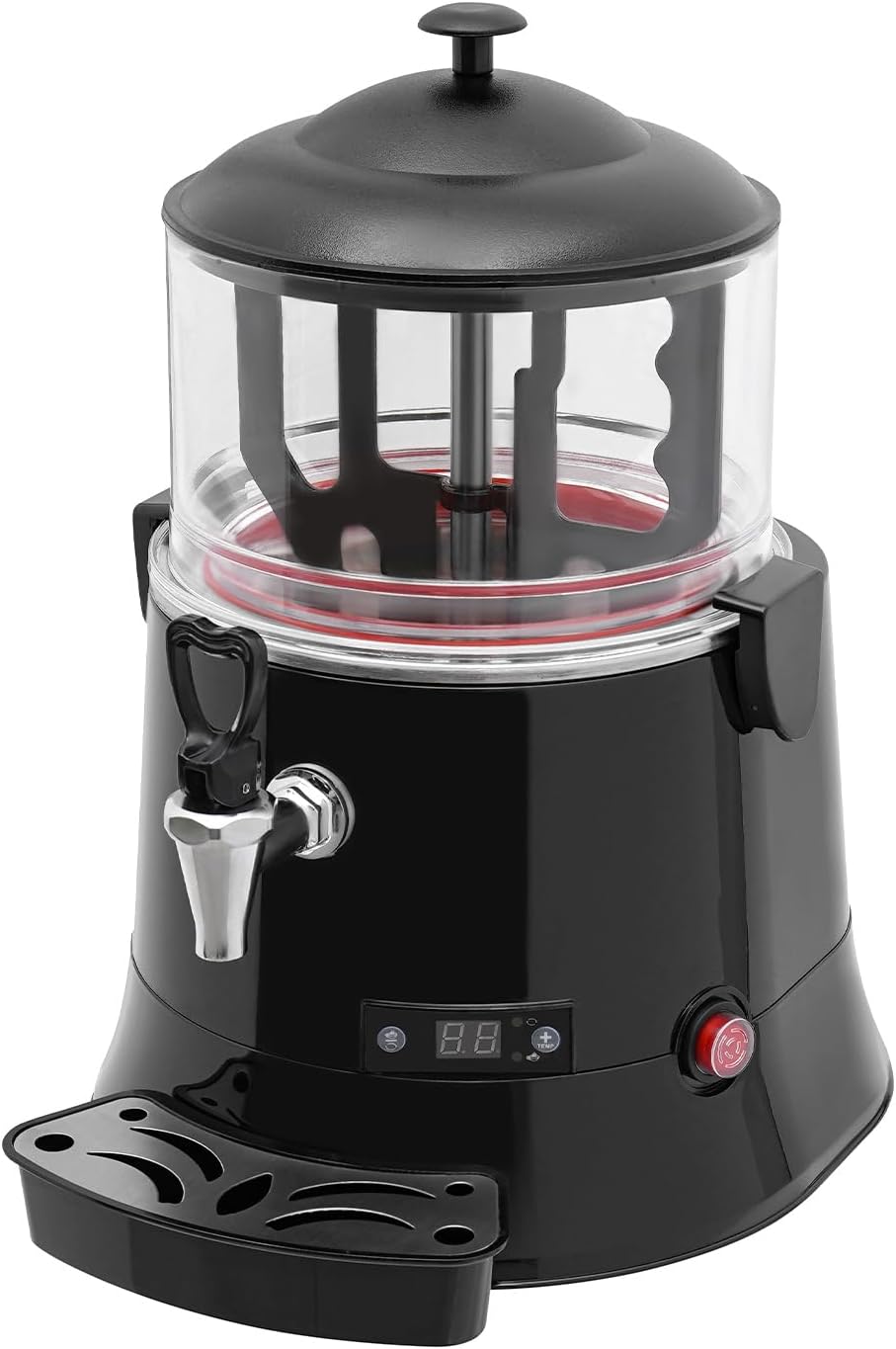 Hot Chocolate Maker Machine, 400W 5L/1.3Gal Electric Stainless Steel Hot Chocolate Dispenser Melting Machine, Commercial Beverage Warmer Coffee Maker for Kitchen Party, Black