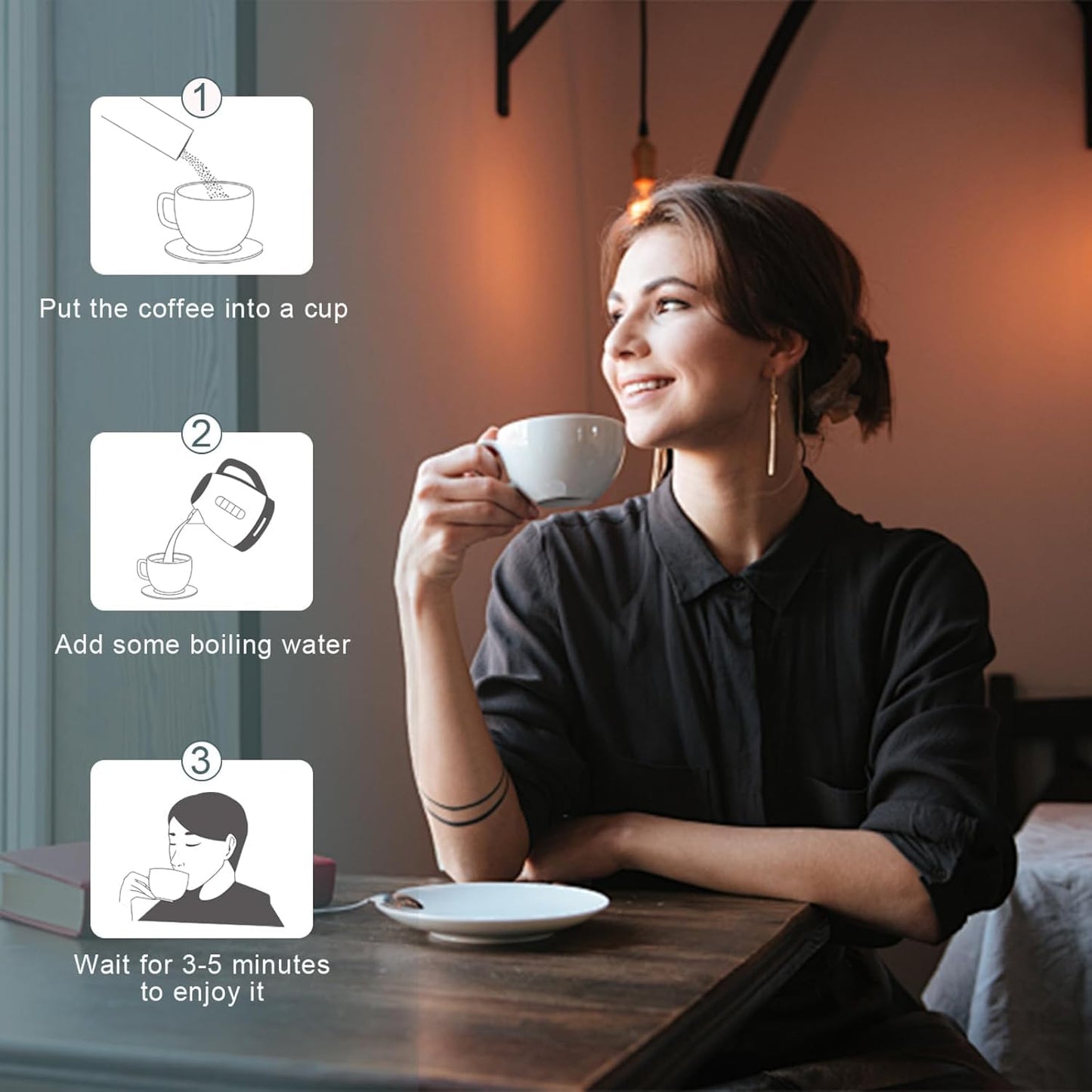 Yerba Mate Instant Tea Powder, 3-in-1 Super Drink - Clean Energy, Brain Fog Buster | Pure Natural Extract, Focus and Gut Health Support, Yerba Mate Peach Mango 0.72 lb