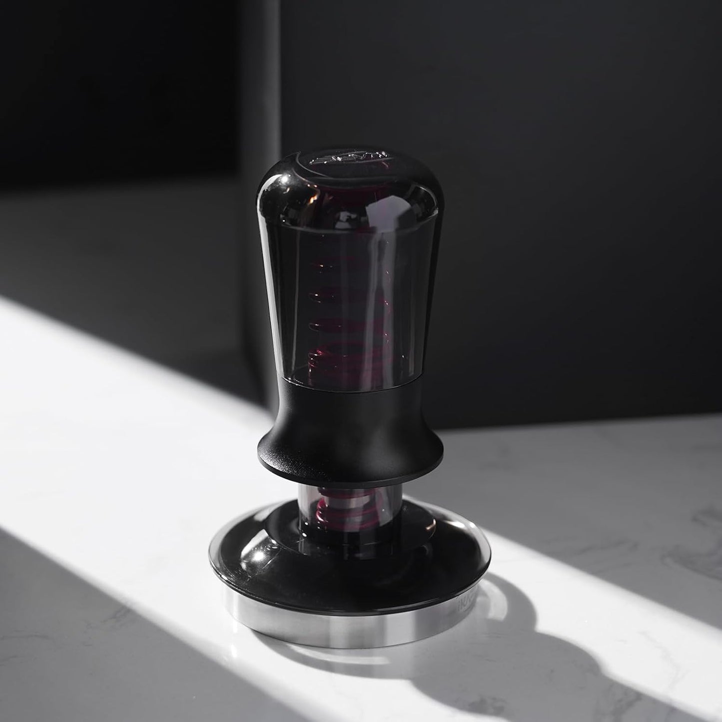 IKAPE 53.3MM Semi-Transparent Coffee Tamper for Espresso, Spring Calibrated with Flat Premium Stainless Steel Base, Suitable for 54mm Breville Bottomless Portafilters(New Upgrade)