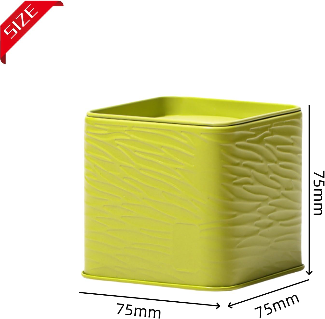 HAN SHENG 2 Pcs Decorative Square Tea Tin Tea Storage Containers Loose Tea Storage Coffee Tins Food Storage Container for Tea Coffee Herb Candy Chocolate Sugar Spices (Green)