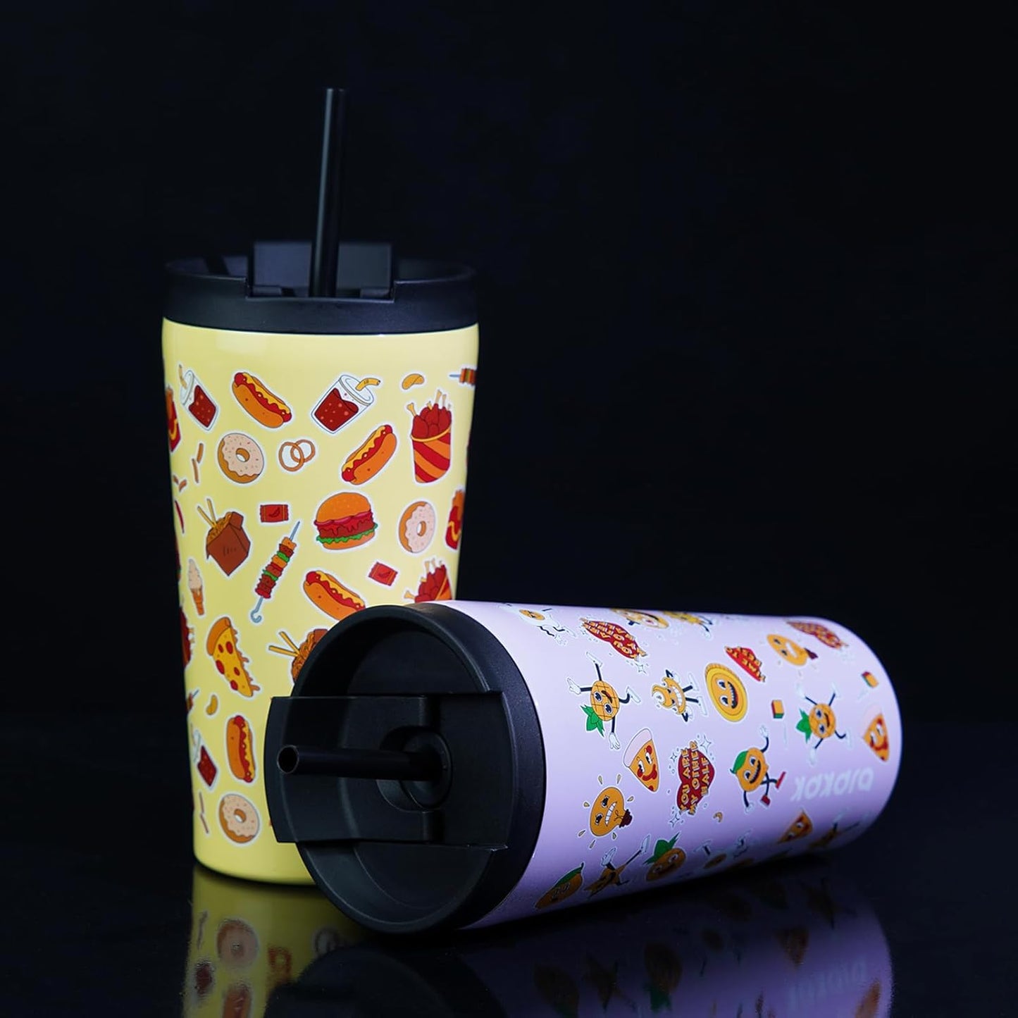 BJPKPK 18oz Tumbler With lid And Straw Stainless Steel Travel Coffee Mug Insulated Tumblers Cups,Yummy