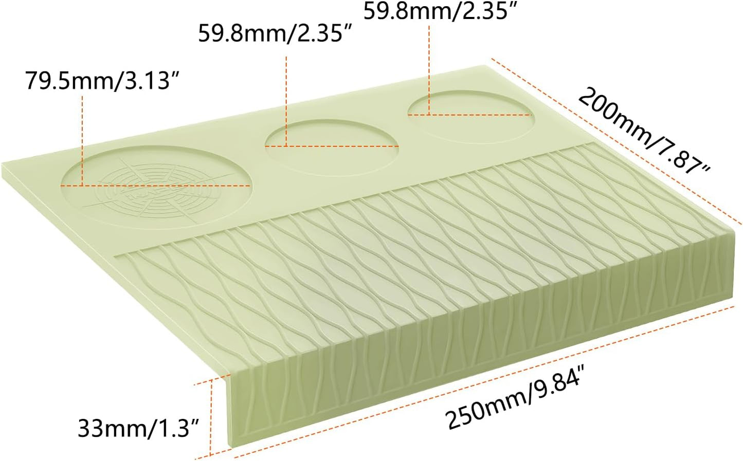 IKAPE Espresso Tamping Mat, Food Grade Silicone Coffee Tamper Mat, Portafilter Tamp Mat Espresso Accessory For Baristas, Waterproof Heat Resistant Tamping Pad Mat for Counter(Light Green)