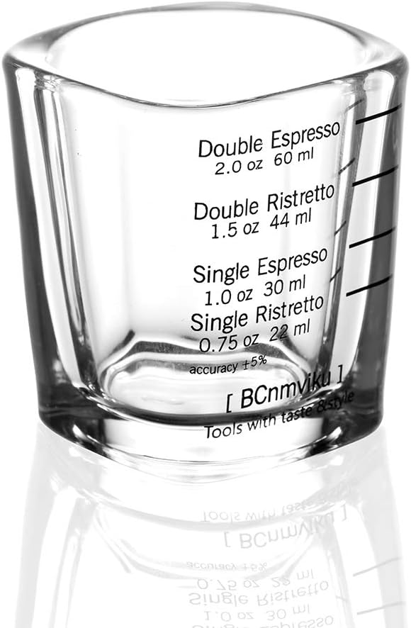 Espresso Shot Glass Liquid Heavy Sturdy Glass Shot Glasses Measuring cup Wine Glass 1 Pack 2oz/60ml By BCnmviku(Sturdy 1Pack)