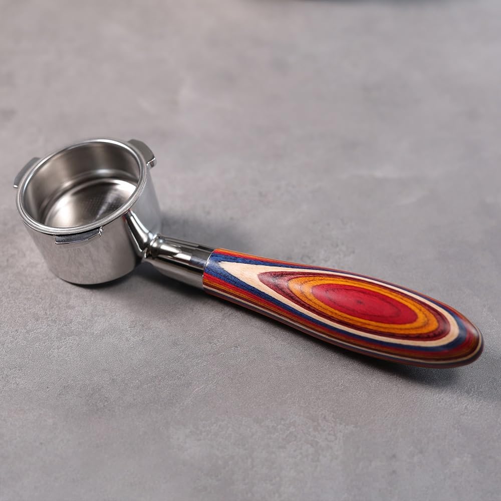 51mm Bottomless Portafilter 3 Ears Compatible with CASABREWS Espresso Machine CM5418, 3700Essential, 3700Gense | Color Wood Fire Phoenix Handle