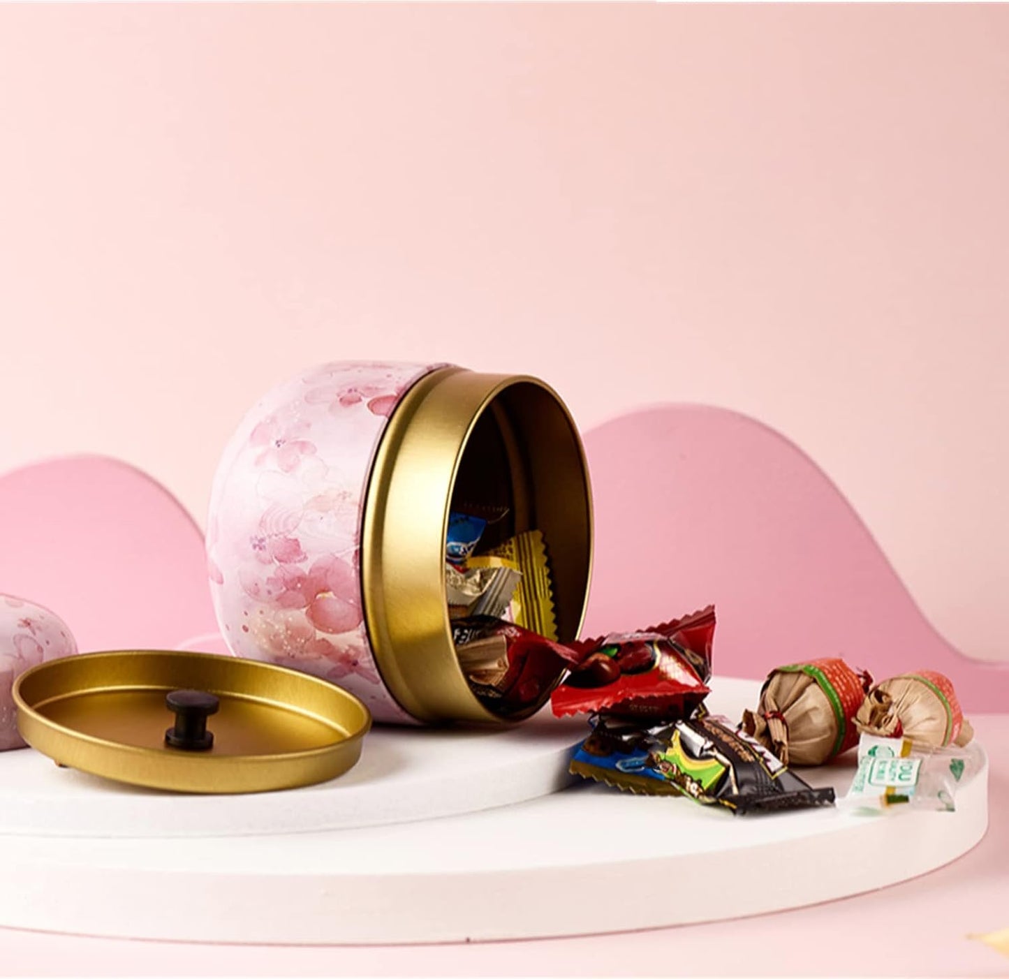 HAN SHENG 6 Pcs Airtight Tea Storage Tins 10 OZ, Food Storage Containers for Coffee Beans, Spices, Sugar