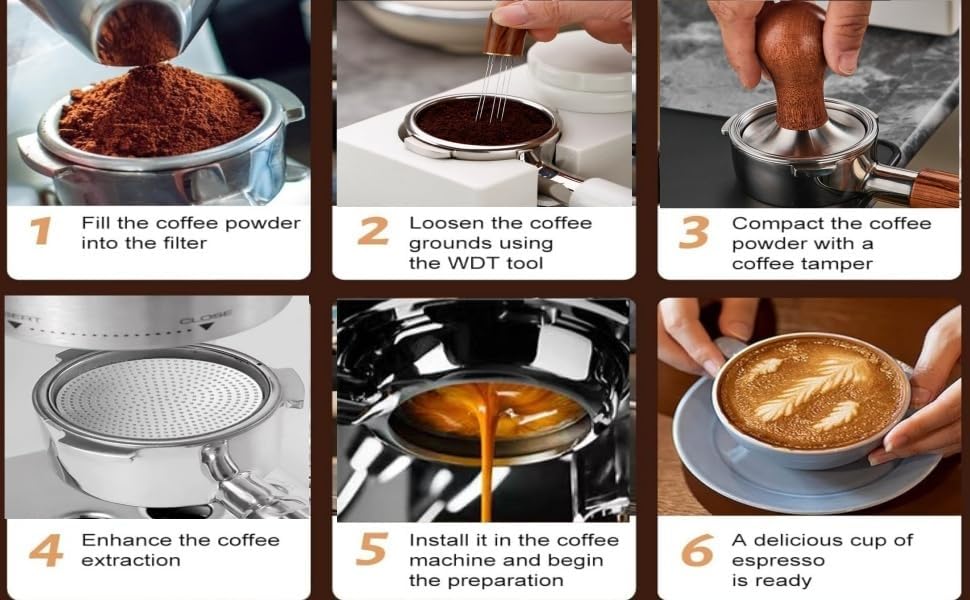 58.5mm,Espresso Accessories Kit, 24PCS Coffee Tamper Set , Barista Kit, WDT Tool,stainlesss Frothing Pitcher, Stirrer, Tamper Mat, Latte Art Pen , Coffee puck screen