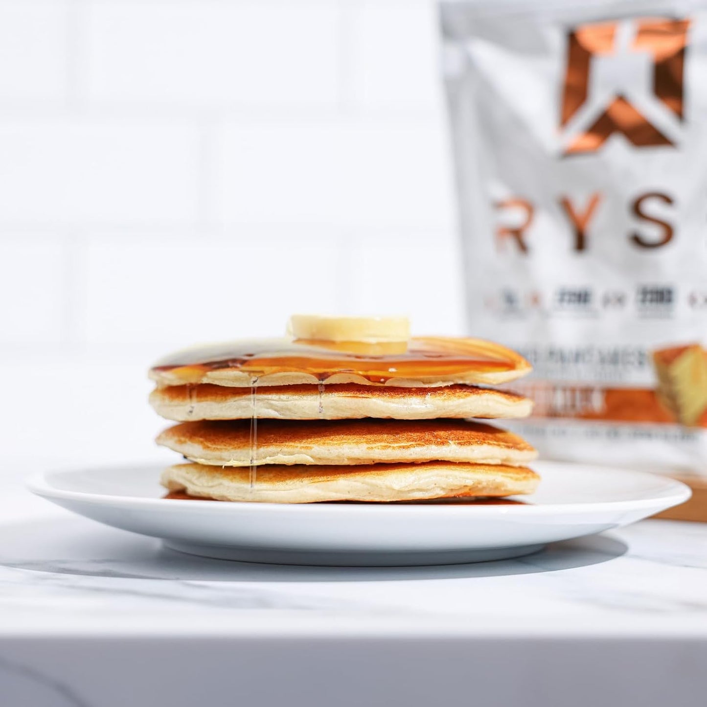 RYSE Loaded Protein Pancake & Waffle Mix - Buttermilk - Naturally Sweetened Breakfast with 21g Protein, 3g MCTs and 2g Fiber - No Added Sugar - High Protein Snack for Clean Energy - 6 Servings