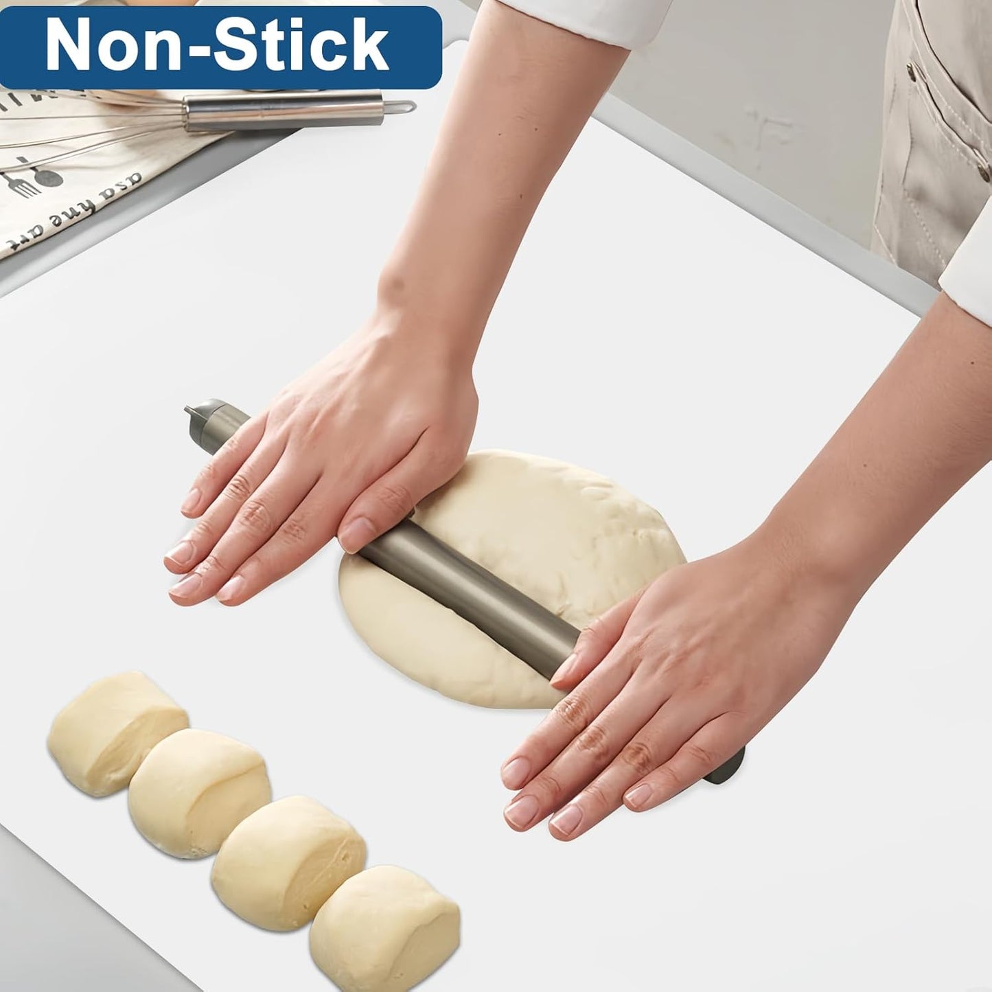 47.2"x23.6" Large Silicone Mat for Kitchen Counter, Heat Resistant Non-Slip Countertop Protector, Waterproof Silicone Craft Mat for Kitchen Island, Semitransparent