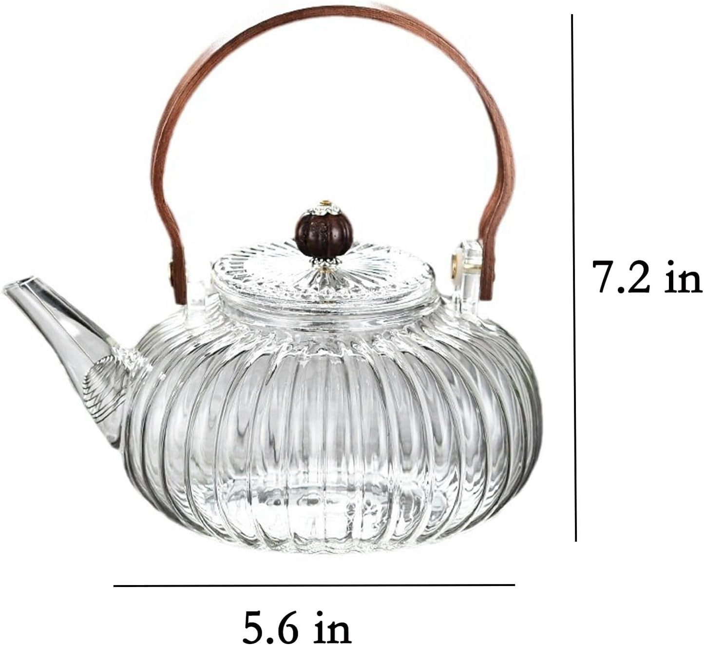 Glass Teapot with Infuser Clear Glass Tea Kettle 30 oz Tea Pot for Stove Top, Loose Tea, Tea Maker Gift