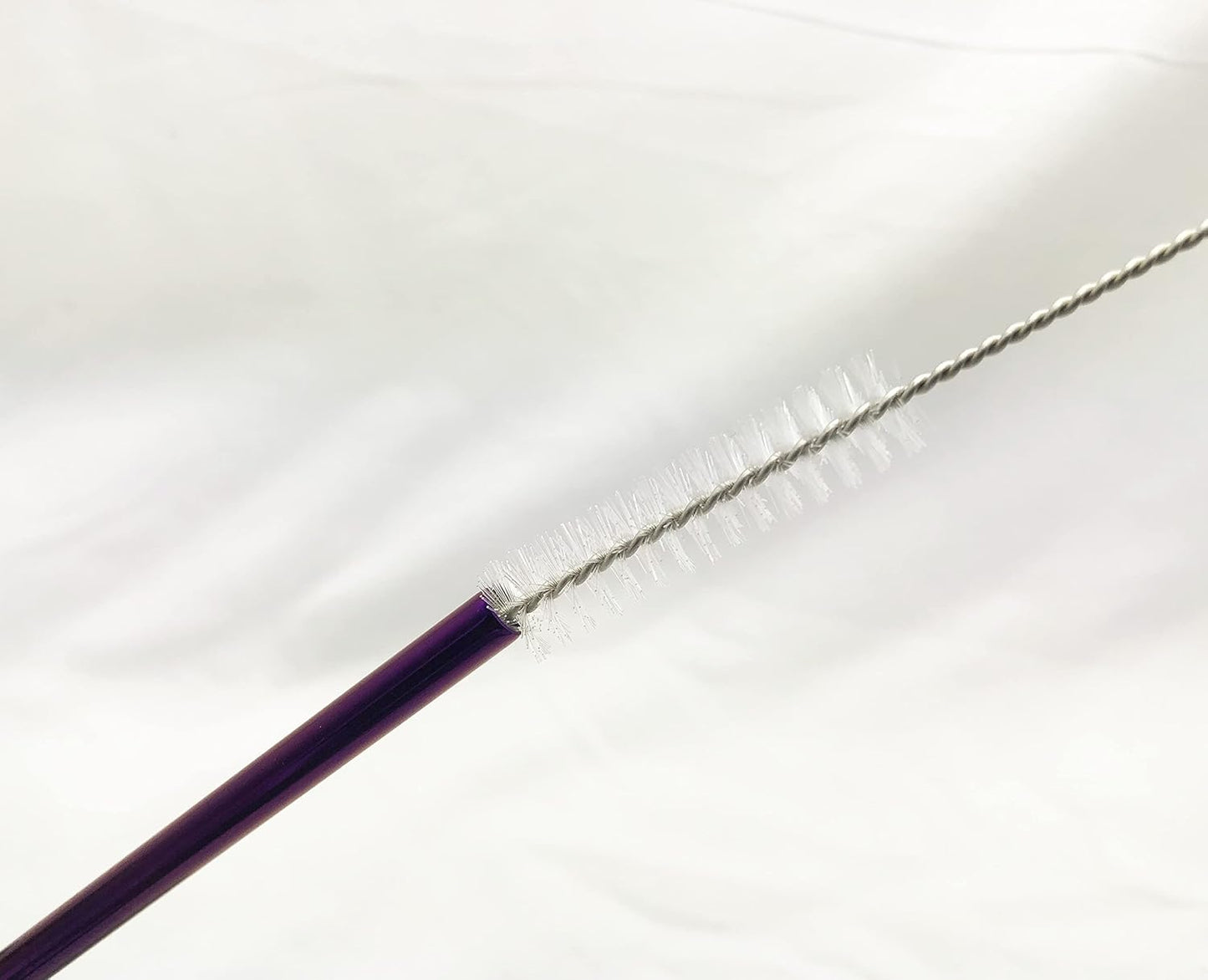 10 Pcs Stainless Steel Straws, Reusable Drinking Straws, Straight Metal Straw Sets with 2 Pcs Cleaning Brushes (10.5 Inch, Purple)