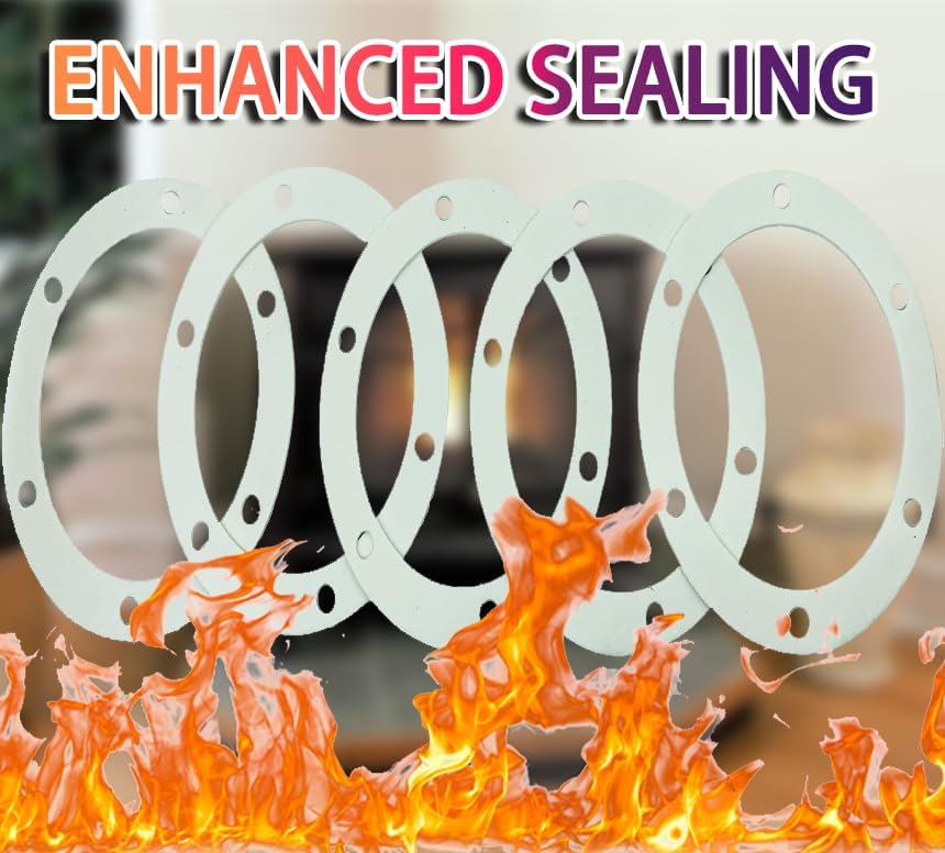 6" Pellet Stove White Gasket for Combustion Exhaust Fan Mounting Blower to Housing Seal with 100's and Most Pellet Stoves 2100J MAR60487(5/Pack)