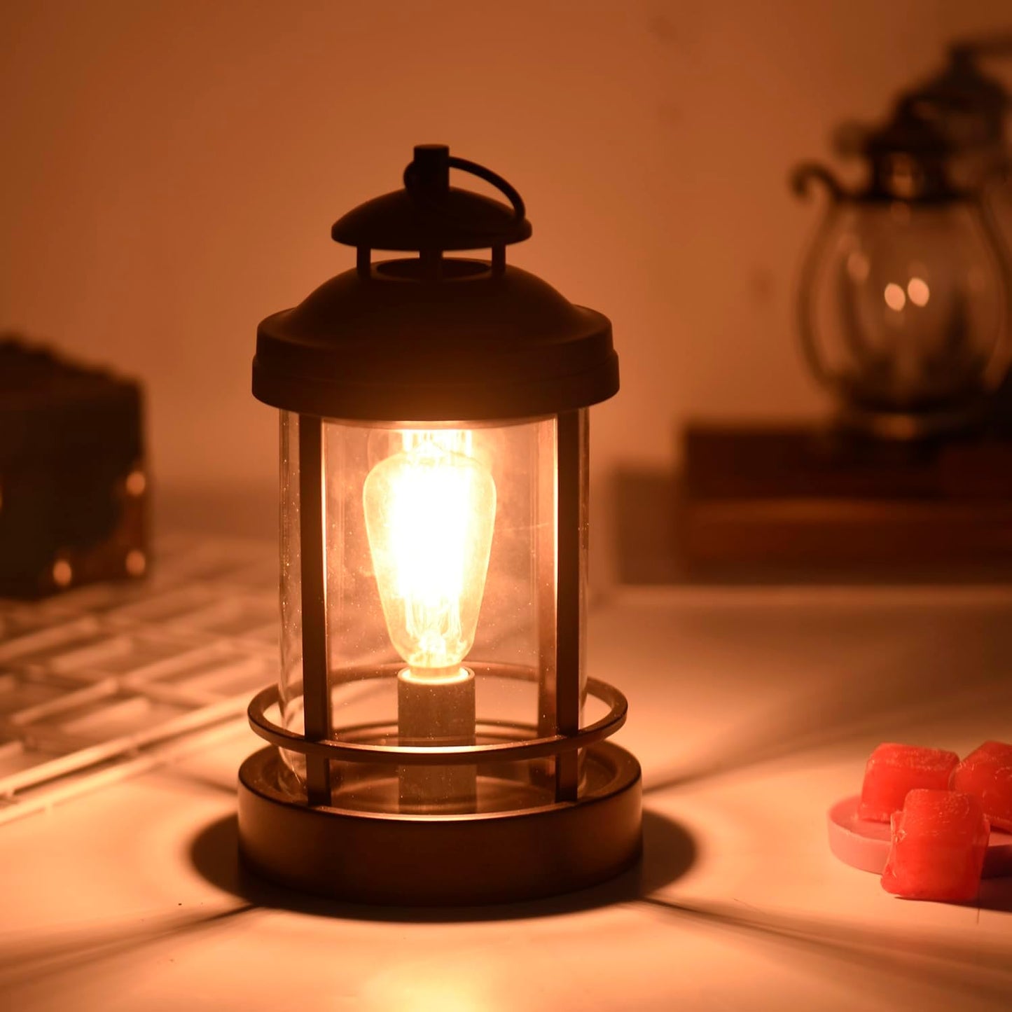 Electric Wax Warmer - Metal Wax Melting for Scented Wax, Edison Light Bulb Candle Wax Burner, for Home Decoration Office Wax Melting Melter, Gift (Retro, Castle)