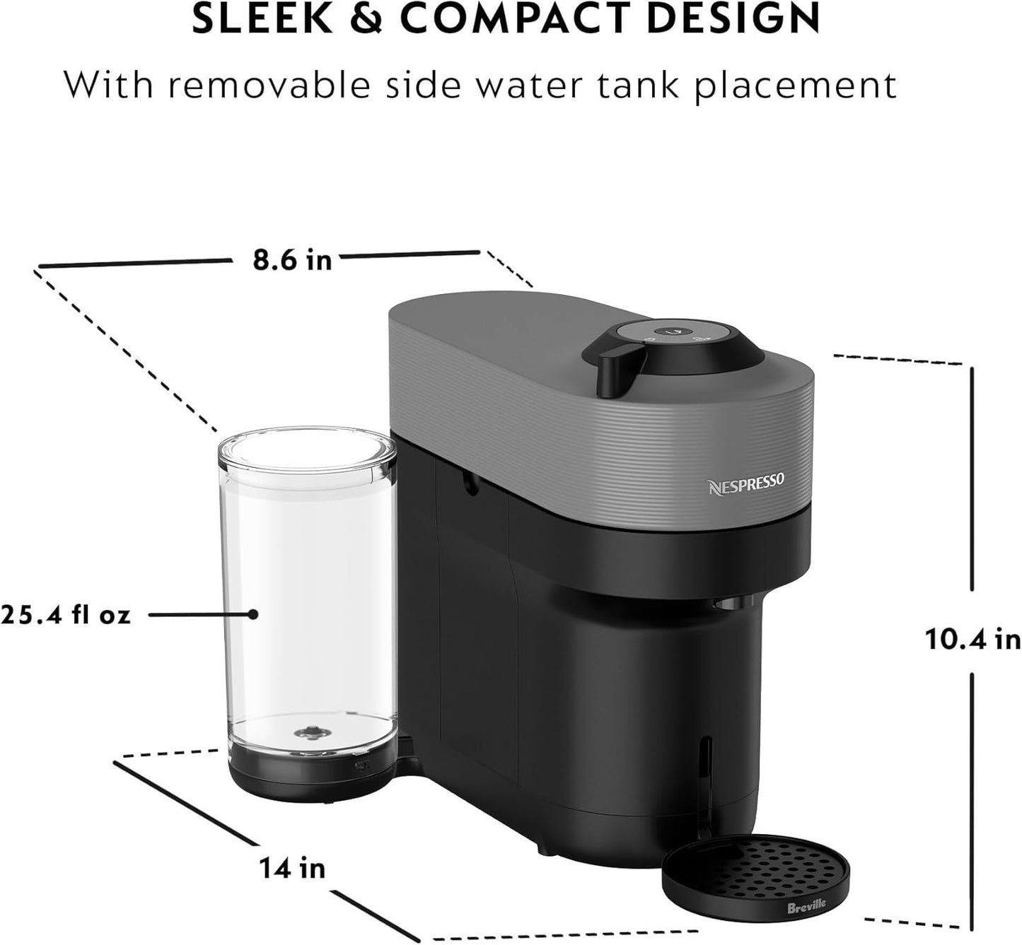 Nespresso Vertuo POP+ by Breville, Dark Grey