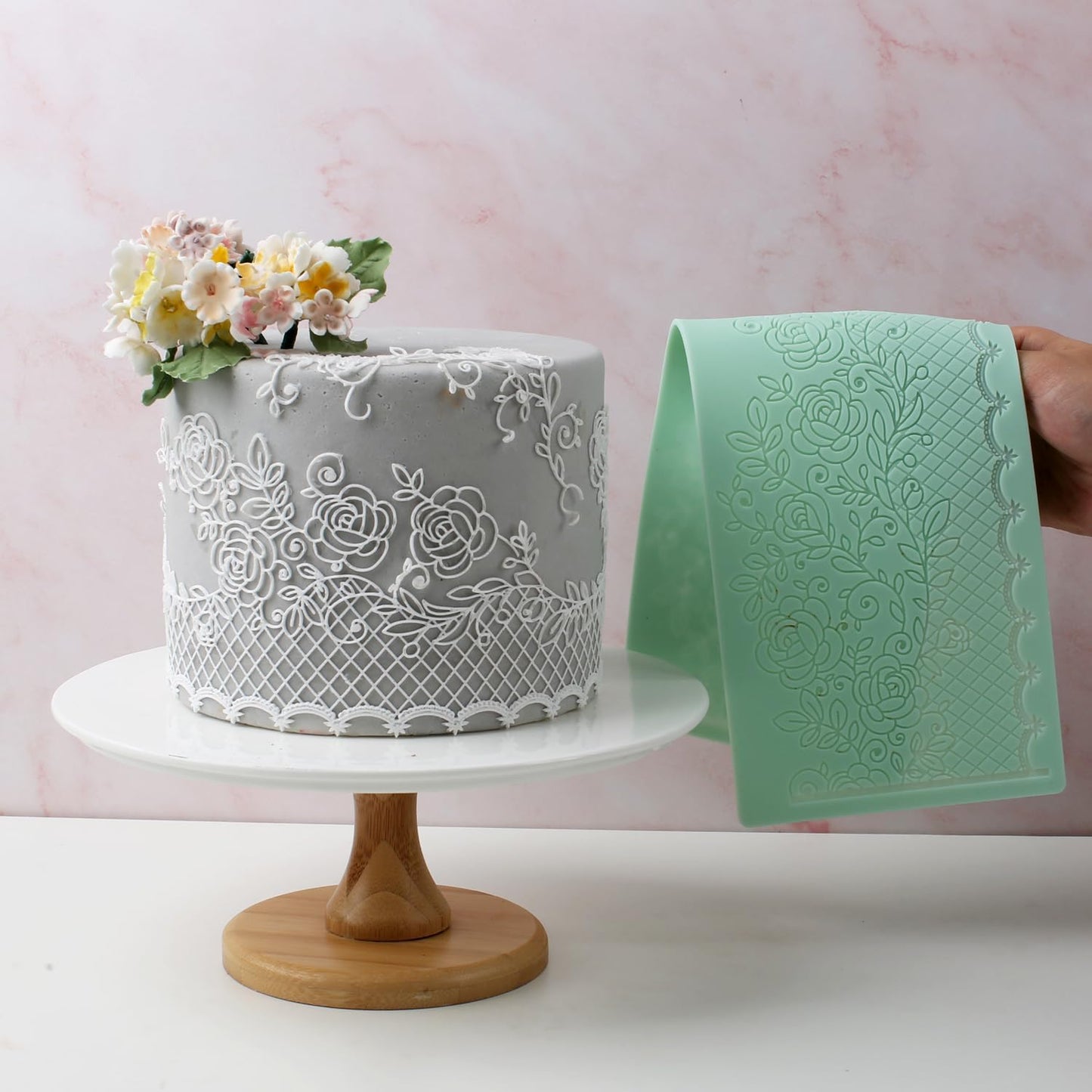 GROWTAIL Lace Molds Silicone,Cake Fondant Embossing Mat,Lace Molds for Cake Decorating Edible Lace