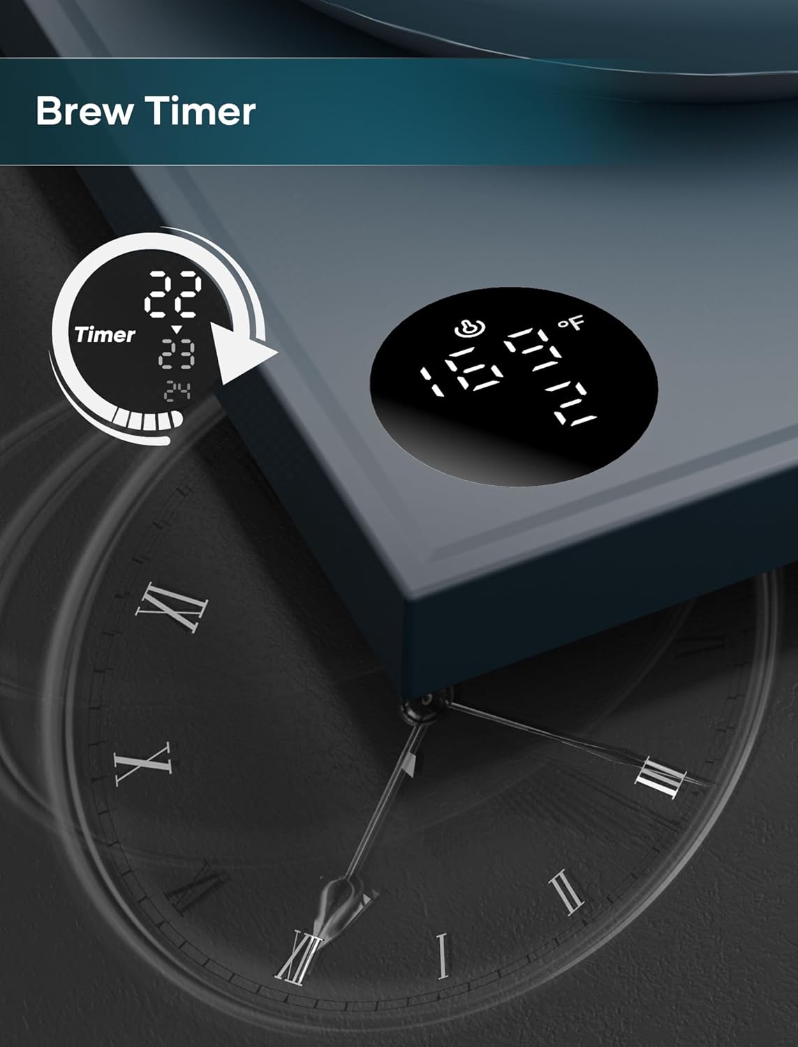 Electric Kettles, Gooseneck Electric Kettle, ±1℉ Temperature Control, Stainless Steel Inner, Quick Heating, for Pour Over Coffee, Brew Tea, Boil Hot Water, 0.9L Navy Blue