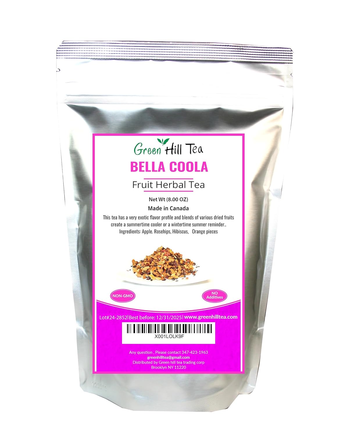 Bella Coola Iced Tea, Blend of Various Dried Caffeine Free Fruit and Herbs– 8 Oz Bag