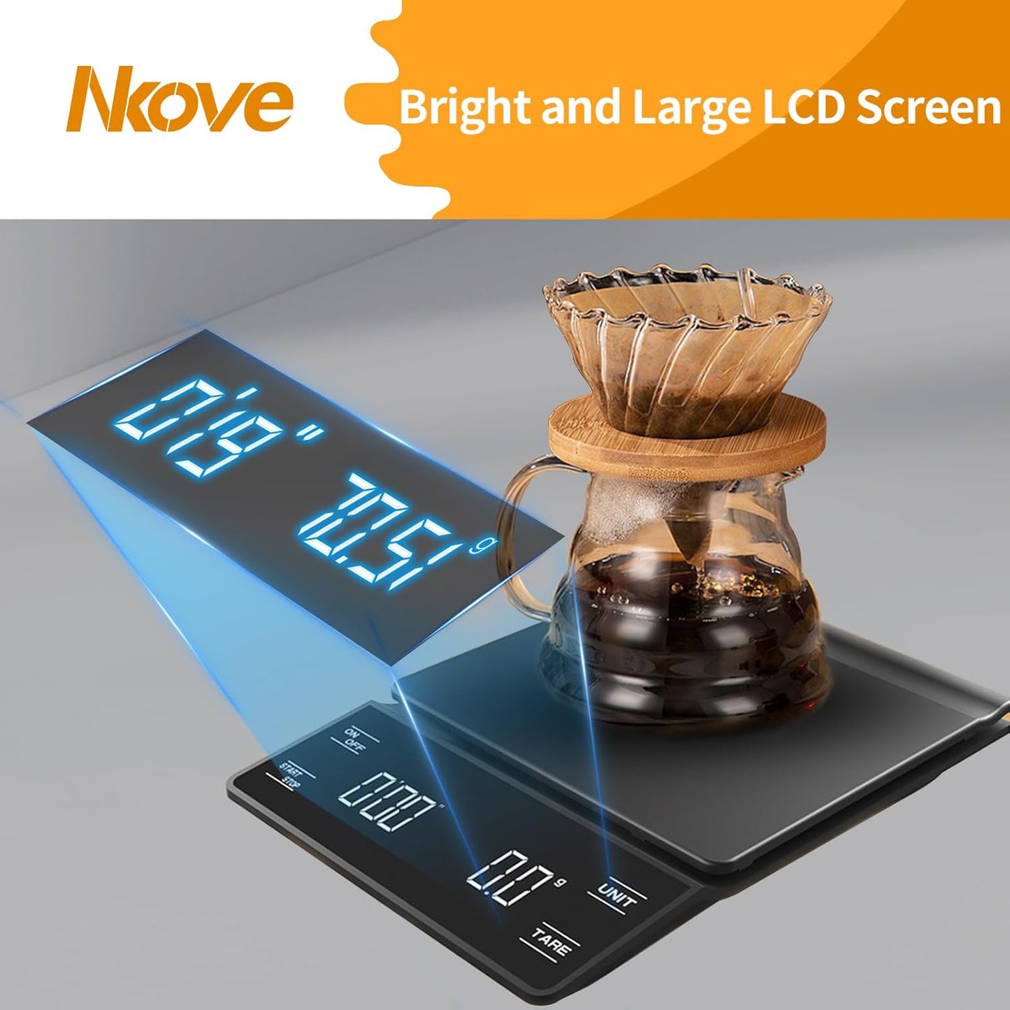 Digital Coffee Scale with Timer 3kg/0.1g High Precision Espresso Scale Tare Function for Pour Over Maker Brew