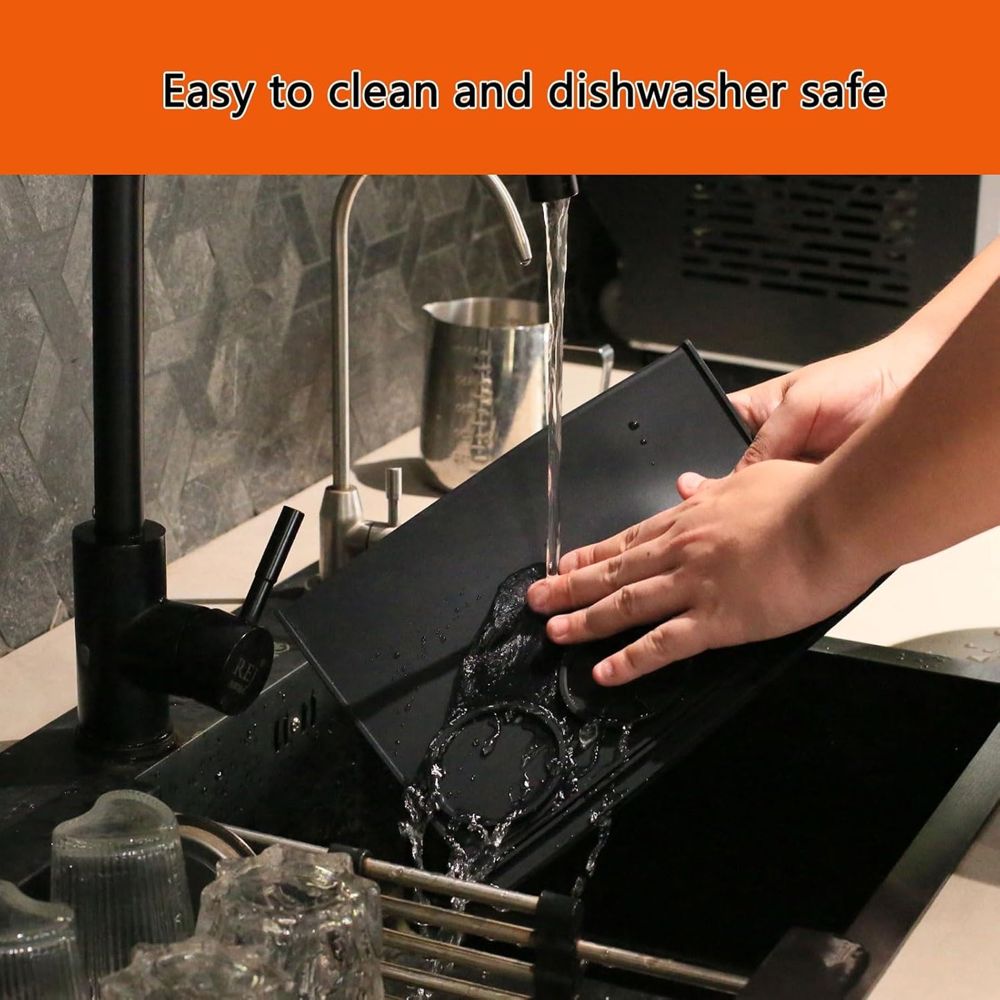 Espresso Tamping Mat, Silicone Coffee Tamping Mat with Three Grooved Sections Suitable for 51mm Tamper and Coffee Distributor, Espresso Accessories Tool for Baristas, Black