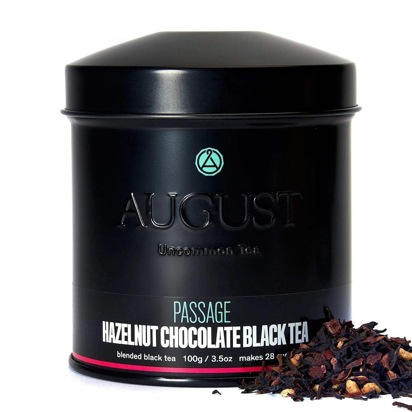 August Uncommon Passage Black Tea – Rich and Indulgent Blend with Notes of Roasted Nuts and Dark Cocoa – Loose Leaf Tea Caffeinated for Daily Enjoyment in a 3.5oz Tea Bag Tin Packaging (28-56 Cups)