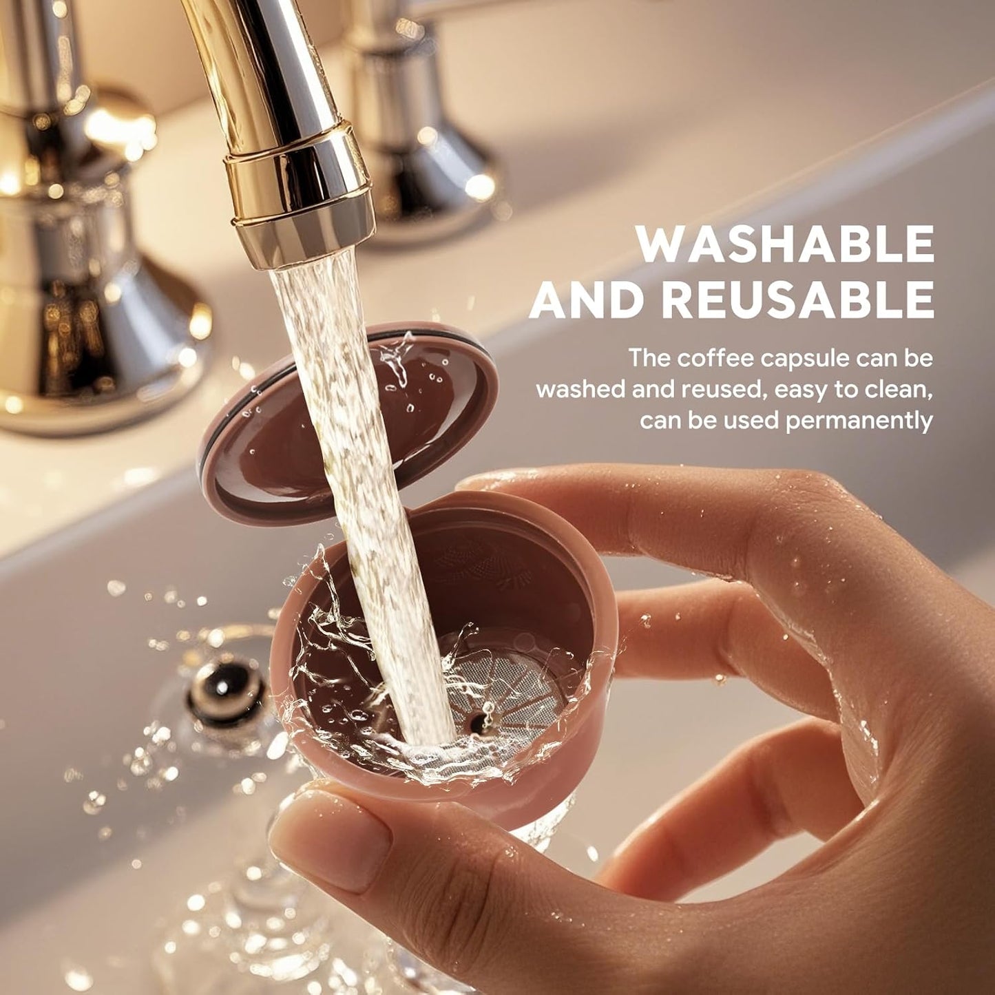 Dolc* Gu*to Refillable Capsules Reusable Coffee Pods Compatible for Nescafe Dolc* Gusto Brewers rich crema version(1Pcs Black+2 Pcs Brwon)