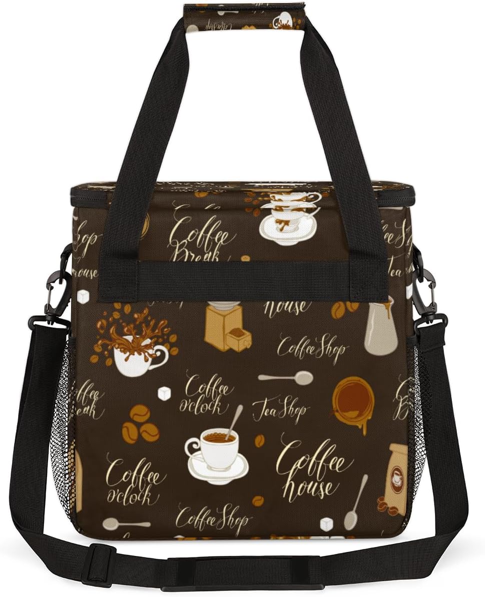 cfpolar Coffee Maker Storage Bag, Waterproof Travel Carrying Storage Tote Bag Organizer Case, Compatible with K-Mini or K-Mini Plus, And Suitable for Other Accessories, With Pockets for K-Cup Pods