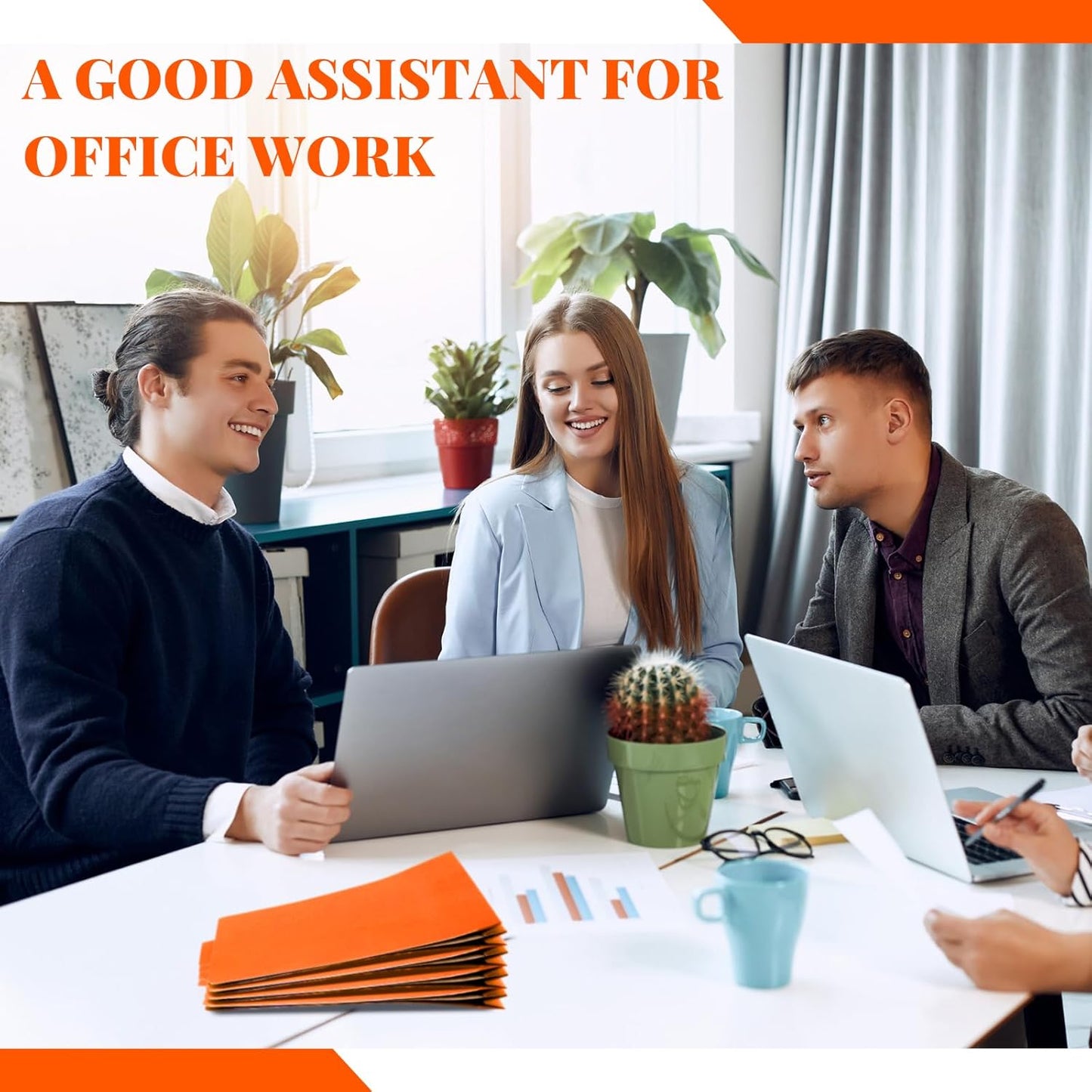 12 Pcs Classification Folders Letter Size, Back to School Supply for Teacher, Student, 1 Divider Pressboard File Folder Bulk with 2 Fasteners, 3.5 Inch Expanding File Organizer (Orange)