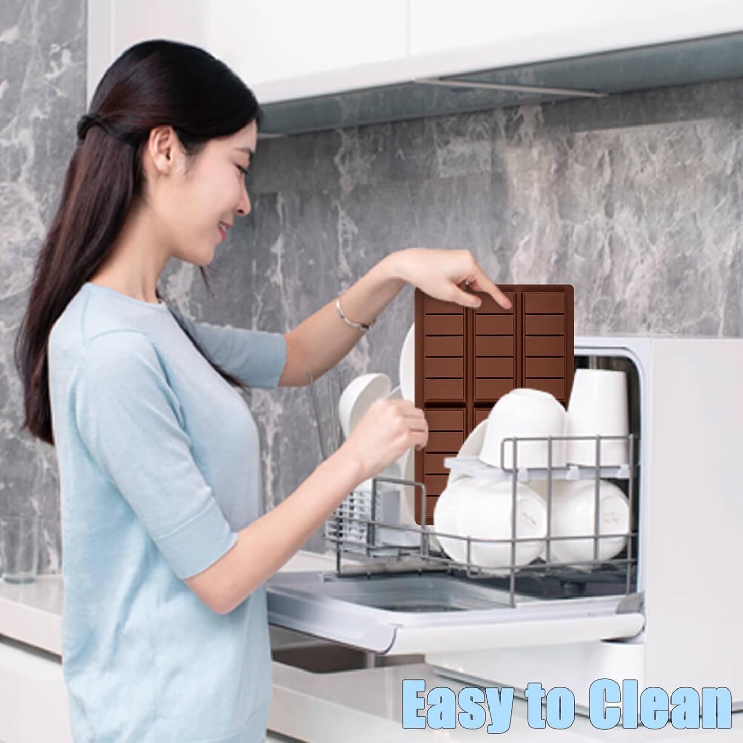 Deep Silicone Chocolate Bar Mold 2-Pack Break-Apart Design with 5 Snap Sections for Pistachio, Middle Eastern Desserts & Custom Candy Bars - Non-Stick, Food-Grade, Reusable Baking Molds