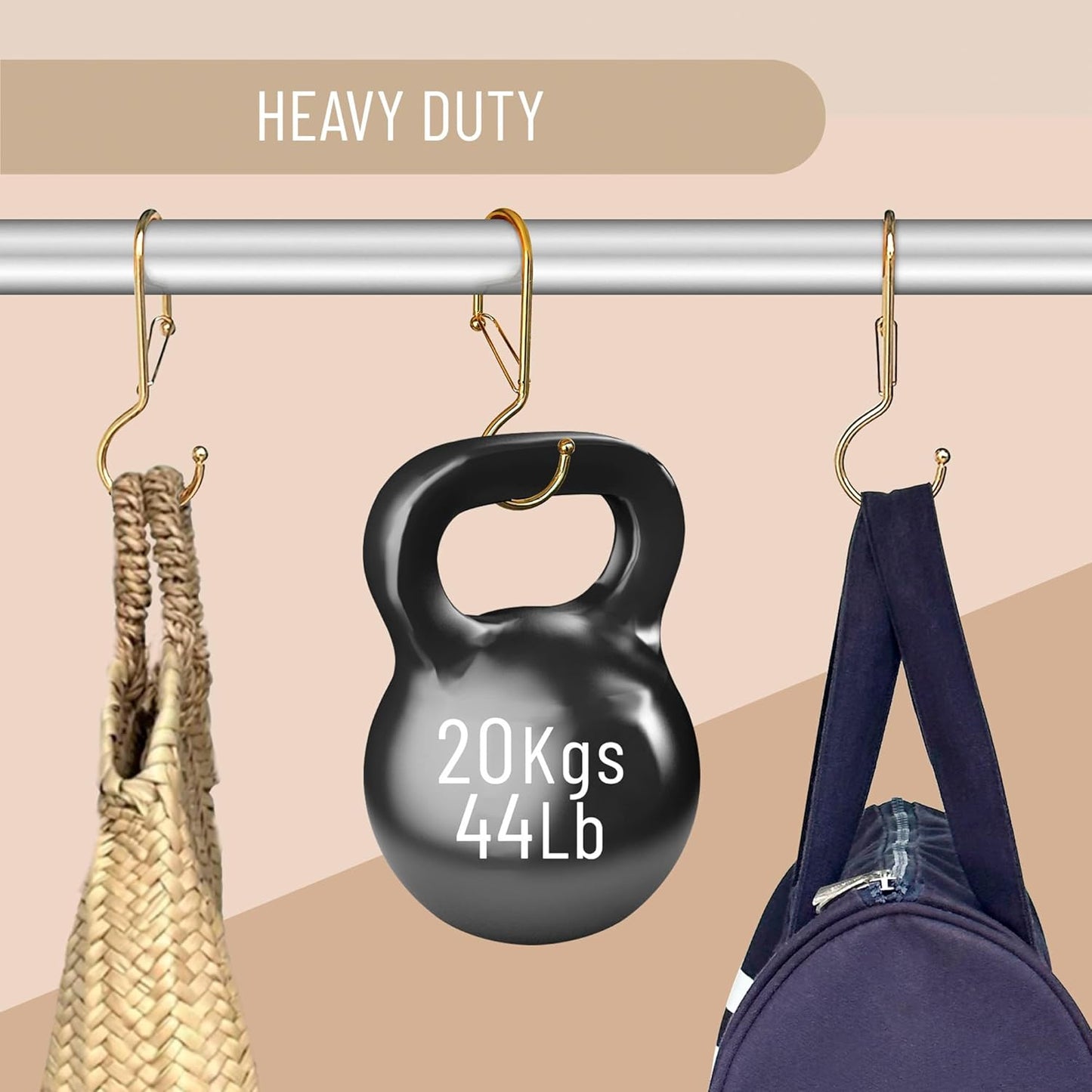 6 Purse Hanger for Closet. Tote Hanger. S-Shaped Hooks S Hooks Twist Design. Anti Drop S-Shaped Hook for Hanging Handbags with Safety Buckle to Prevent Falls. Heavy Duty. (Gold, Twisted)