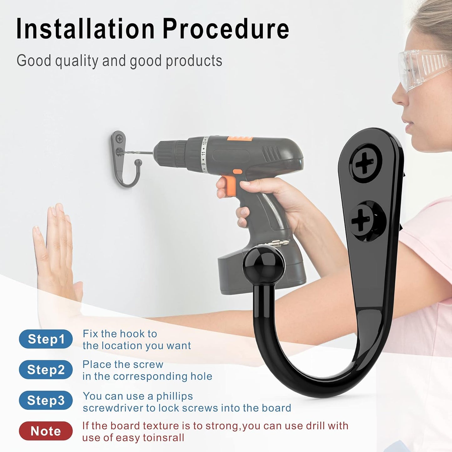 15 Pcs Black Wall Mounted Coat Hooks, Hanger Hook with 30 Pieces Screws for Towel, Key, Robe, Scarf, Bag, Cap, Coffee Cup, Mugs