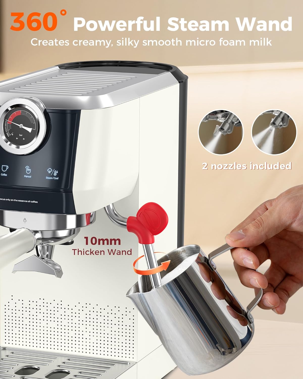 Tuni E2 58๐๐ ๐ซ๐๐๐ ๐ฉ๐๐๐๐๐ ๐ฌ๐๐๐๐๐๐๐ ๐ด๐๐๐๐๐๐ with ๐ฉ๐๐๐๐๐๐๐๐๐ ๐ท๐๐๐๐๐๐๐๐๐๐ Combo, 20 Bar Pump Semi-automatic Espresso Maker