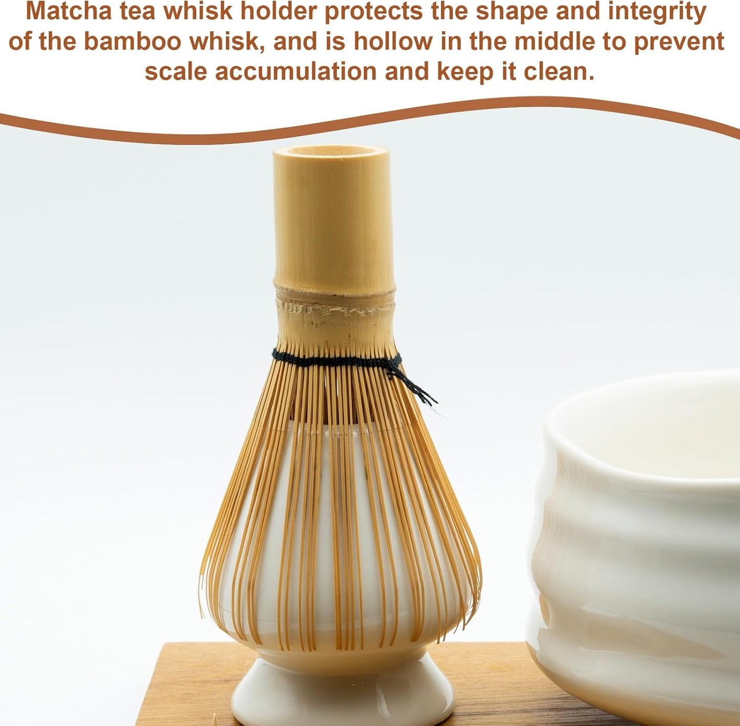 HARFINGTON Ceramic Chasen Stand 70mm Matcha Whisk Holder Teas Set Whisks Stand Traditional Matcha Tea Chasen Holder Tea Set Accessories for Tea Tasting, Gradient Green