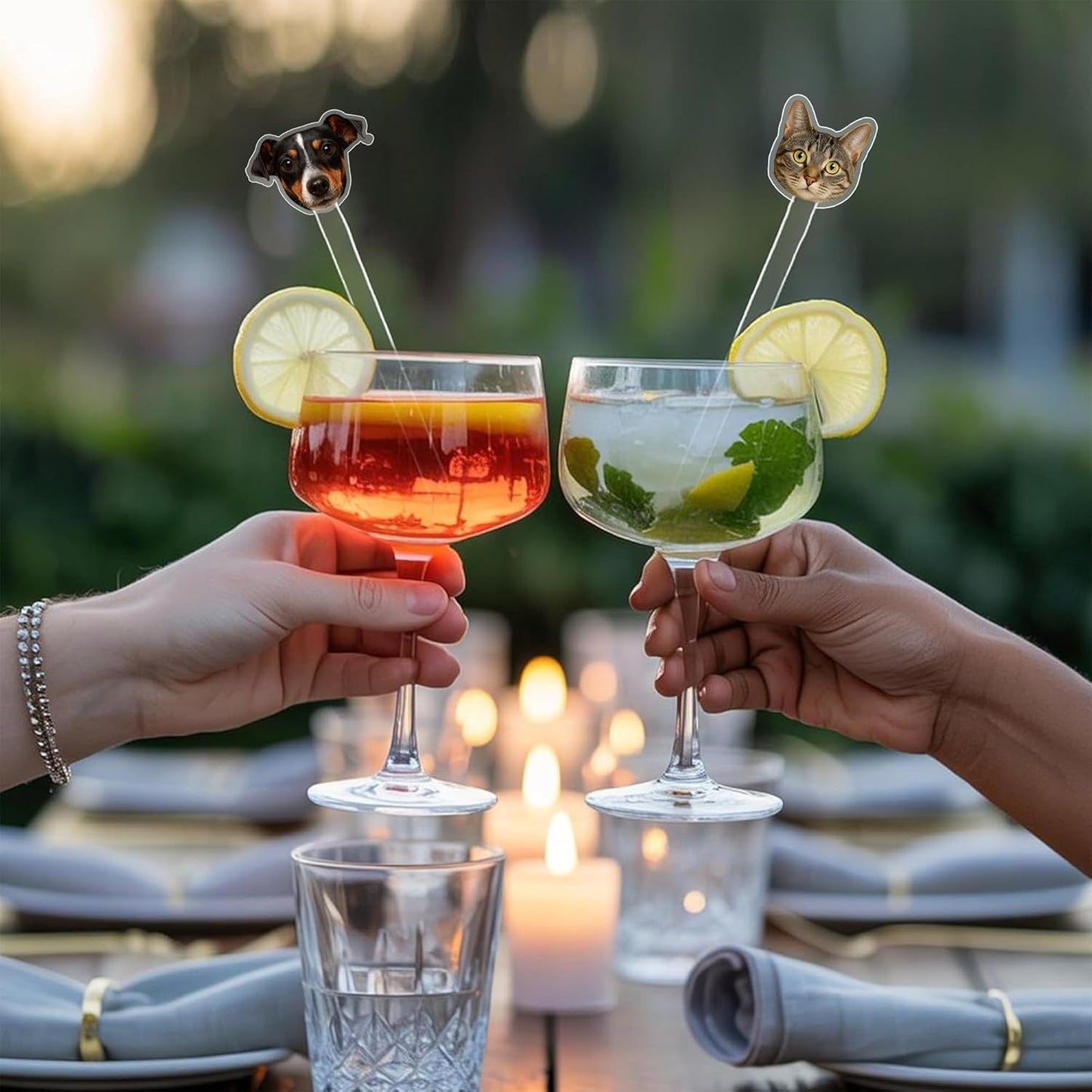 Custom Wedding Dog Stir Sticks, Personalized Pet Acrylic Cocktail Stirrers, Unique Wedding Drink Sticks, Reusable Acrylic Stirrers, Wedding Favors and Decorations Style 3