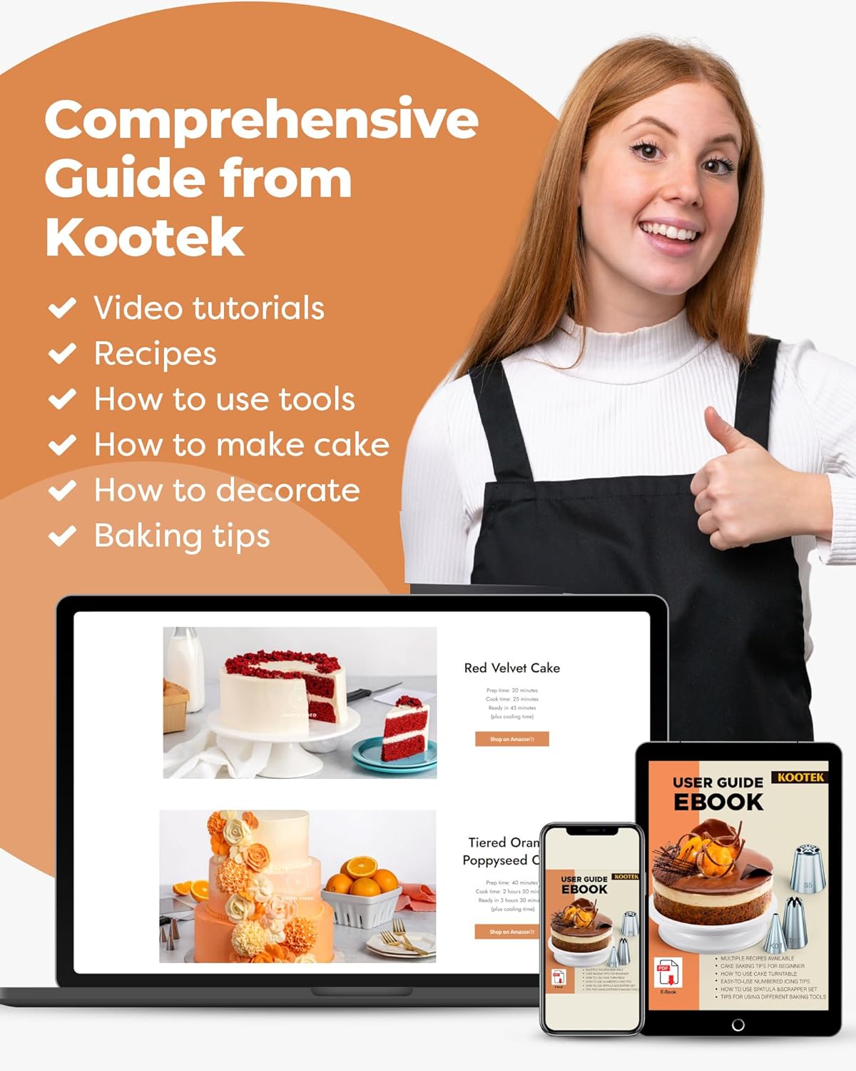 Kootek 140Pcs Icing Piping Bags and Tips Set, Frosting Piping Kit with 78 Numbered Icing Tips, 7 Russian Tip, 42 Pastry Bags 12 Inch, 5 Couplers, 4 Bag Ties for Cake Decorating, Cupcake, Baking