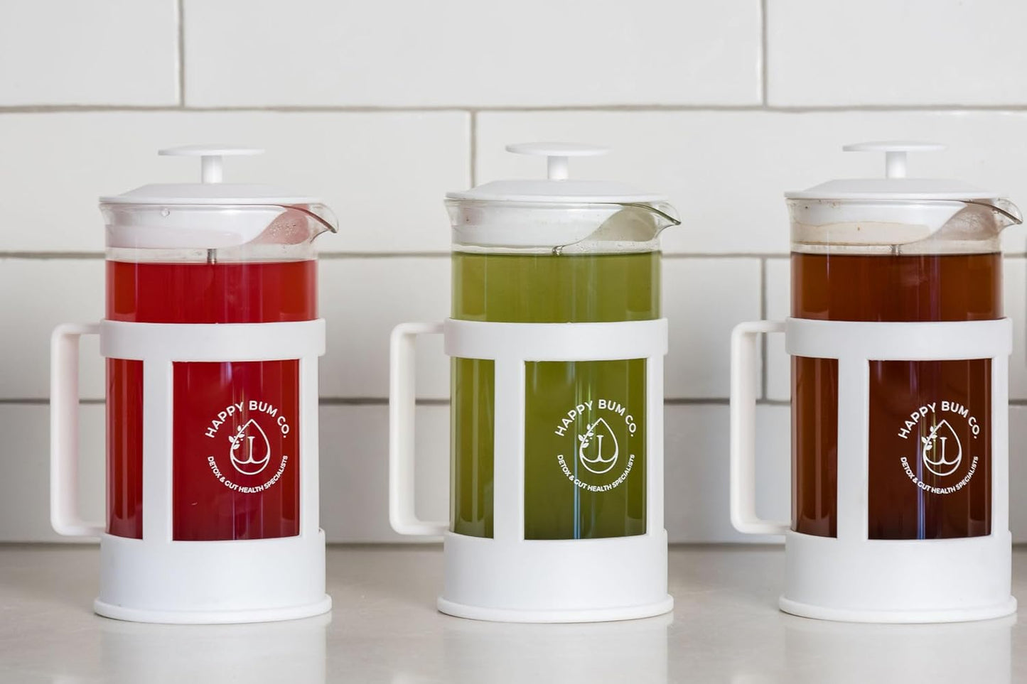 Happy Bum Coffee Plunger | 1 Liter(33.8oz) Glass French Press Stainless Steel Strainer | Easy to Use & Clean French Coffee Press Glass for Brewing and Storing Coffee Blend