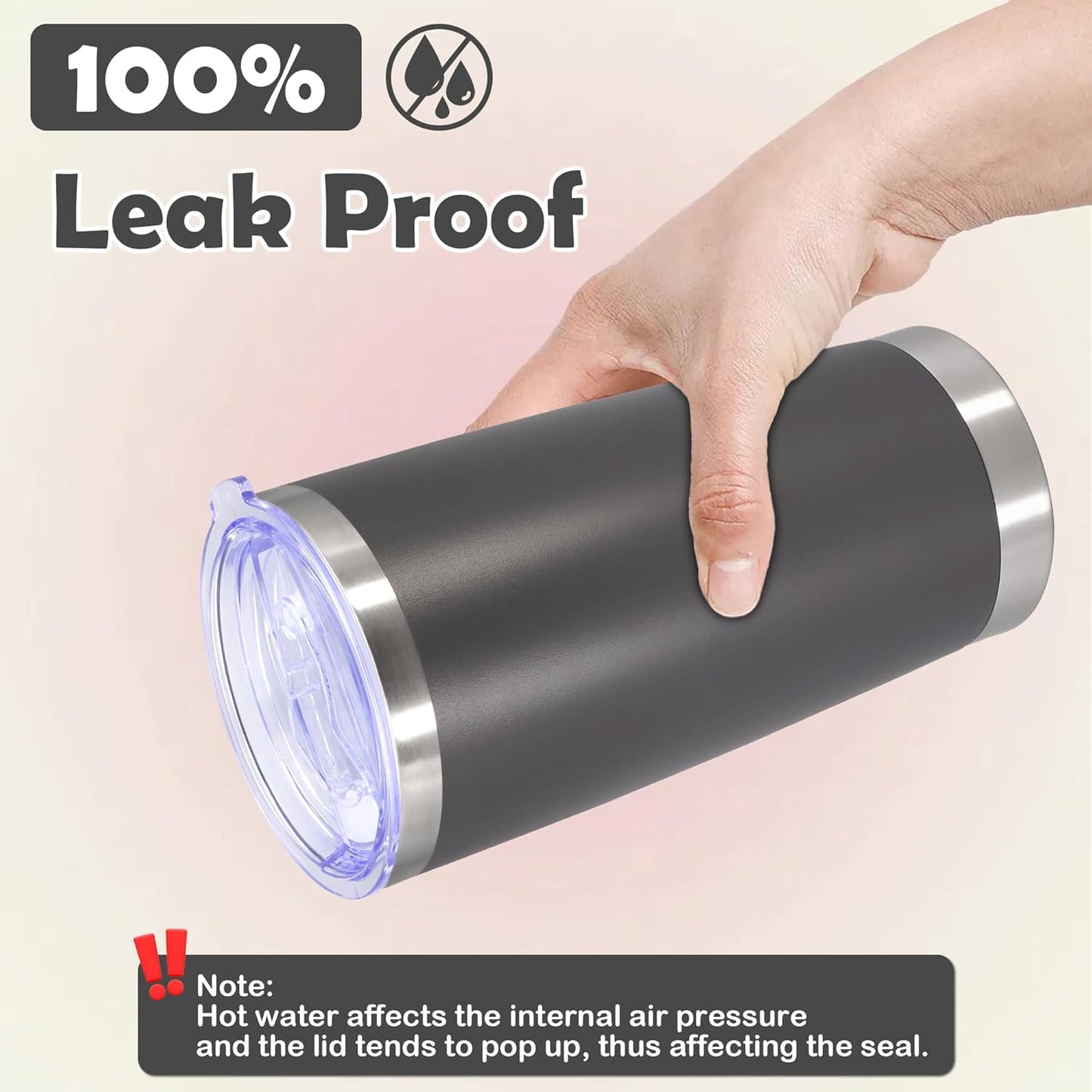 20oz Tumbler Stainless Steel Tumbler Cup with Lid Vacuum Insulated Double Wall Travel Mug, Durable Powder Coated Travel Coffee Tumbler Mug for Hot & Cold Drinks, Grey,4 Pack