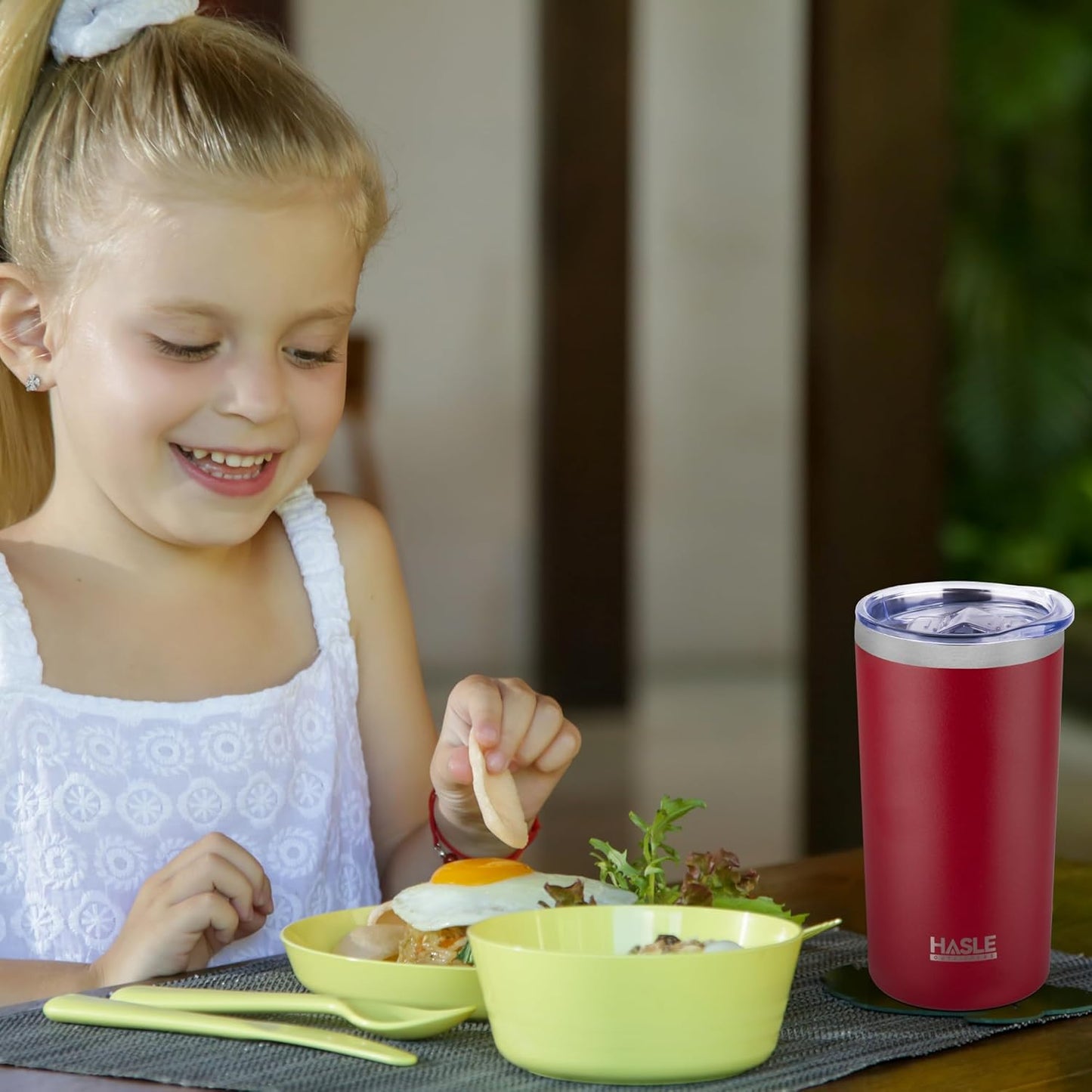 HASLE OUTFITTERS 12 oz Skinny Tumbler, Stainless Steel Insulated Slim Tumbler with Lid, Reusable Double Wall Travel Coffee Mug, Durable Powder Coated Travel Water Cup(Red,1)