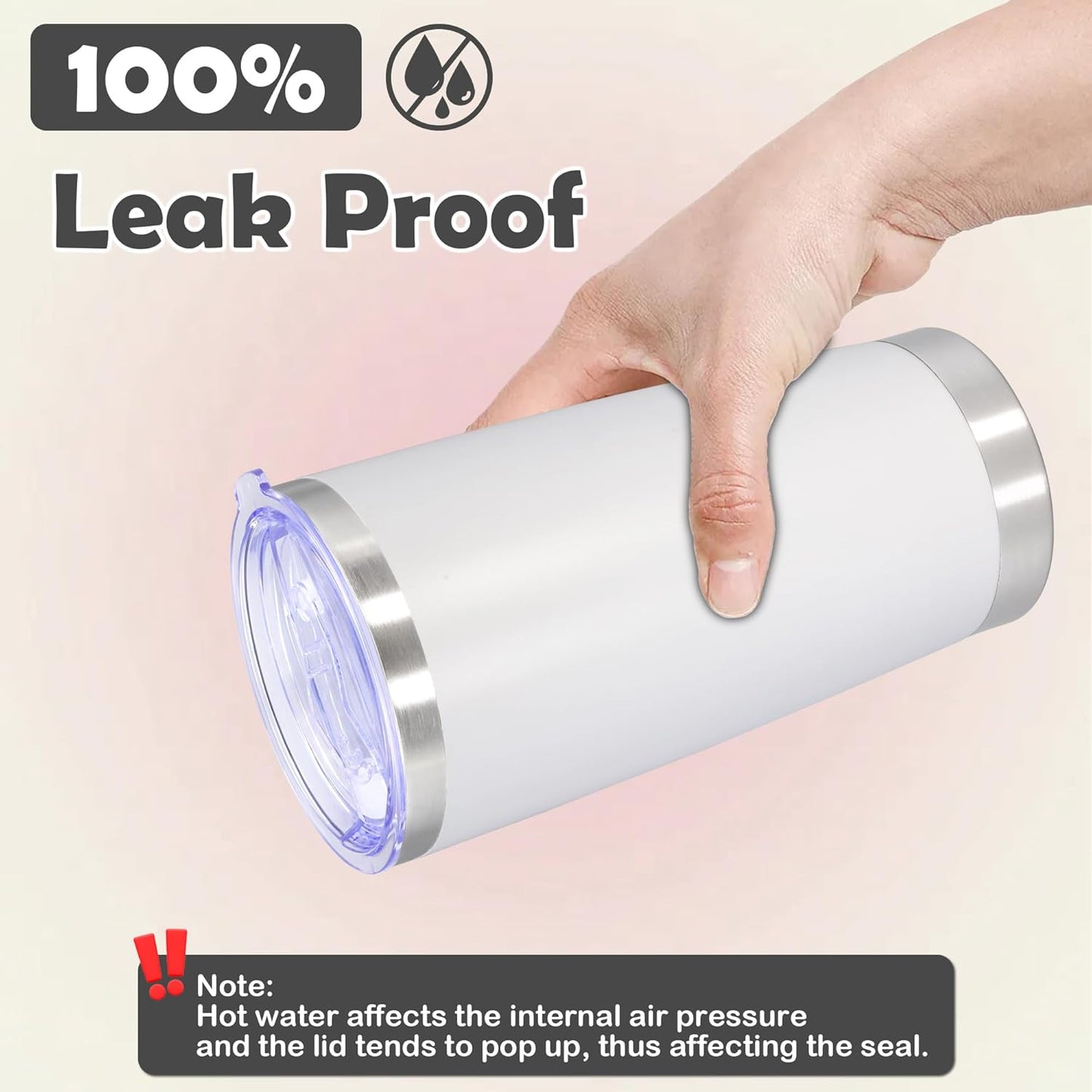 20oz Tumbler Bulk Stainless Steel Tumbler Cup with Lid Vacuum Insulated Double Wall Travel Mug, Durable Powder Coated Travel Coffee Tumbler Mug for Hot & Cold Drinks, White,12 Pack