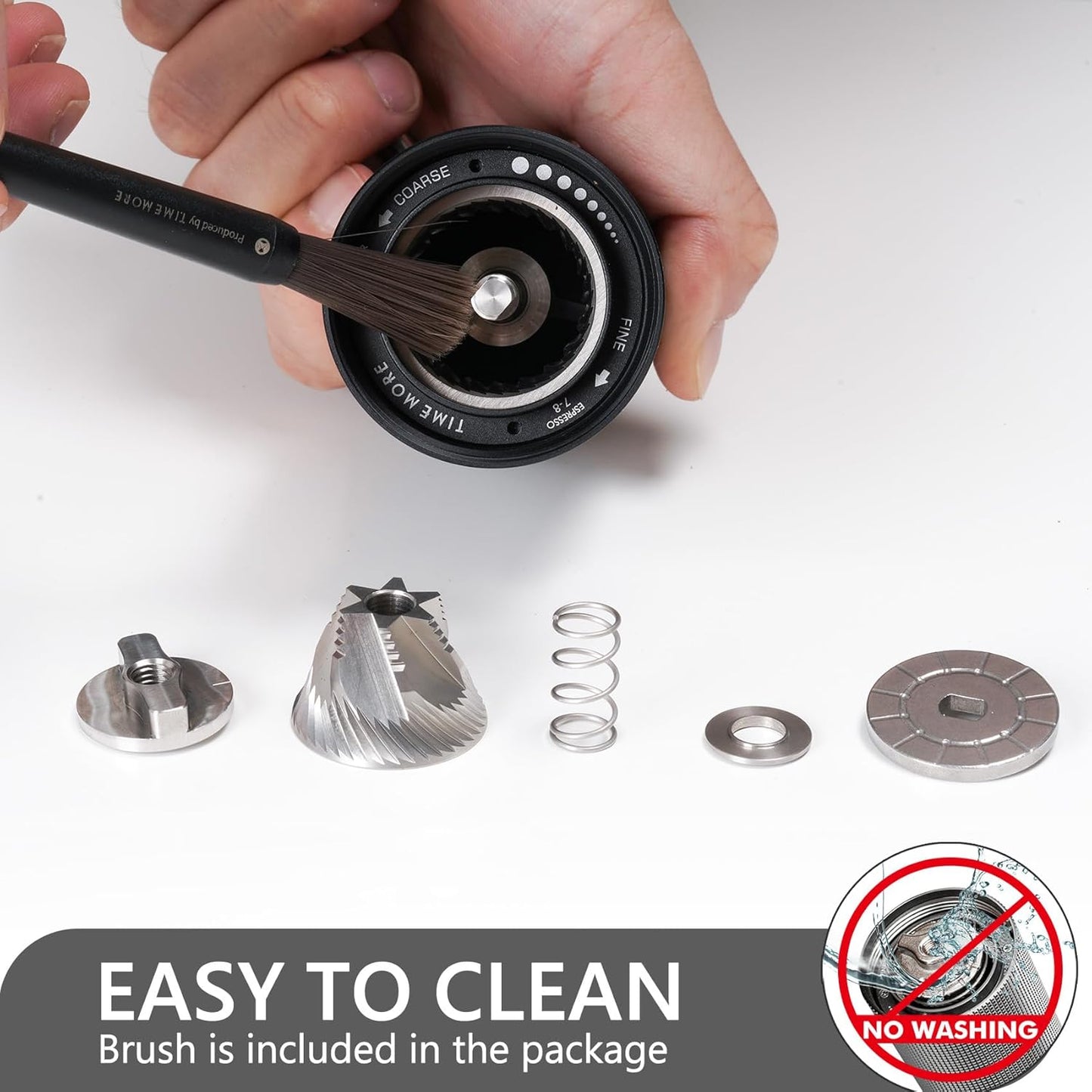 TIMEMORE Chestnut C3S Manual Coffee Grinder, Stainless Steel S2C Conical Burr Coffee Grinder, Hand Coffee Grinder, Adjustable Grind Setting for Travel/Camping/Home, Black