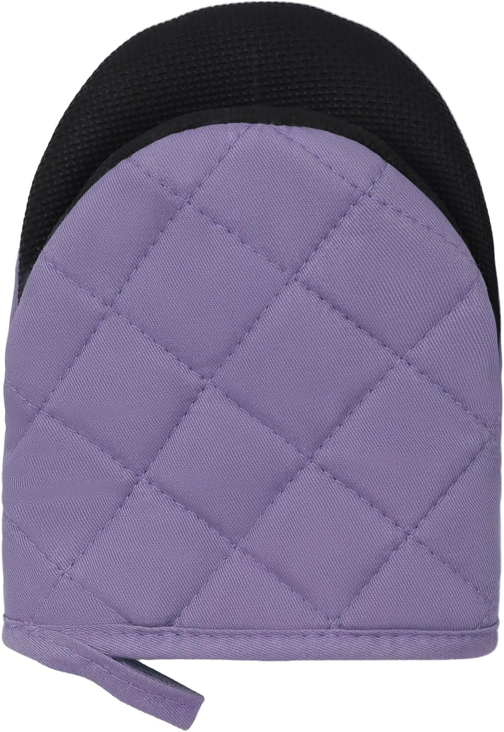 1 Pair Short Oven Mitts, Heat Resistant Silicone Kitchen Mini Oven Mitts for 500 Degrees, Non-Slip Grip Surfaces and Hanging Loop Gloves, Baking Grilling Barbecue Microwave Machine Washable